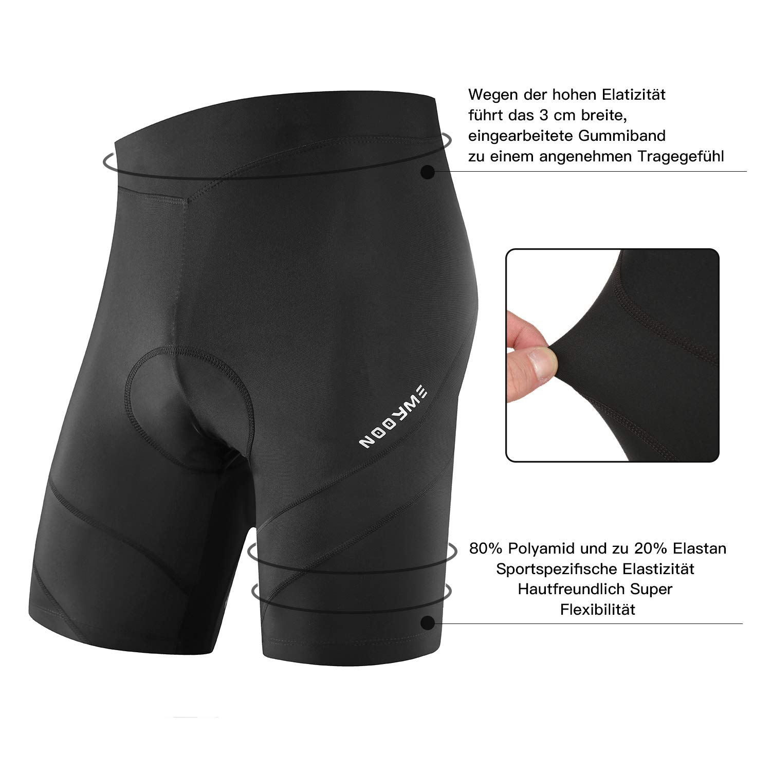 NOOYME Men's 4D Padded Cycling Shorts - Breathable Polyamide Spandex Bike Shorts with Seat Padding for Comfort & Performance - Perfect for Road Biking, Mountain Cycling & Indoor Training