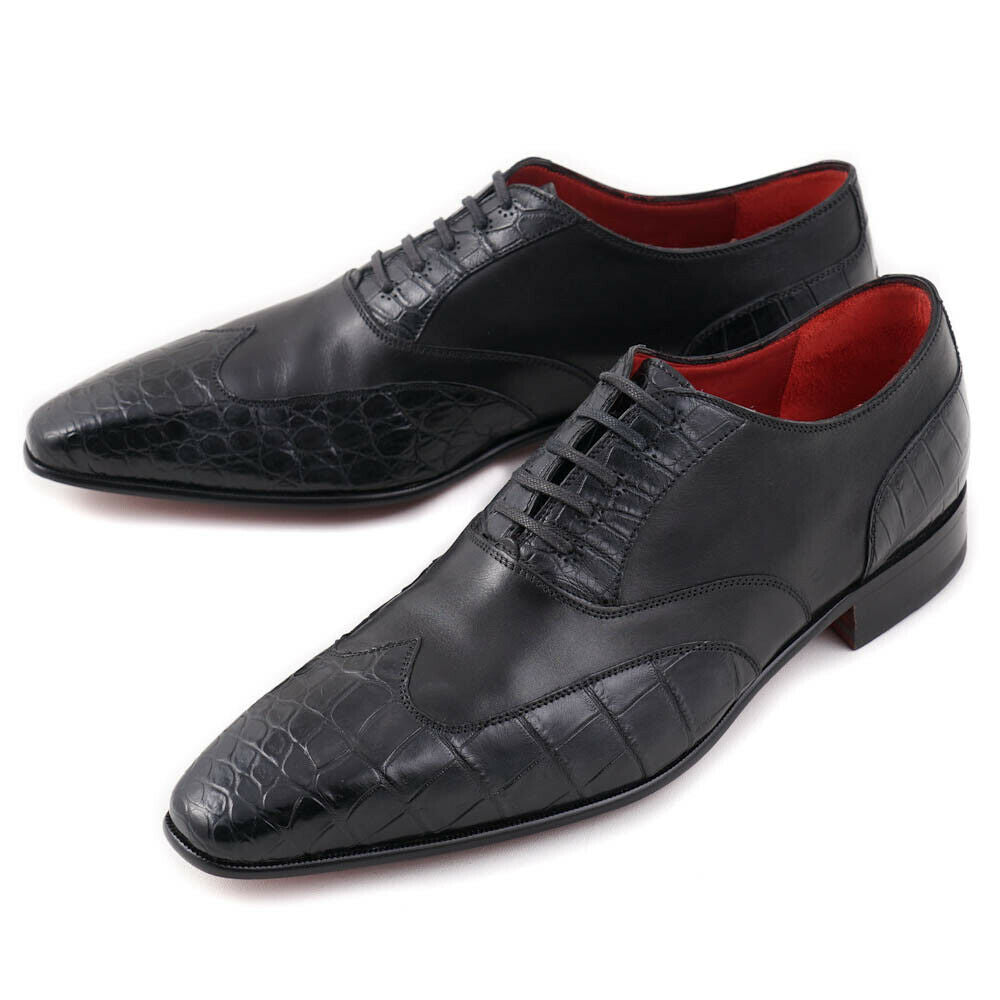 Luxury Stefano Ricci Men's Crocodile & Calf Leather Oxford Dress Shoes - Perfect for Business Meetings, Weddings & Formal Events