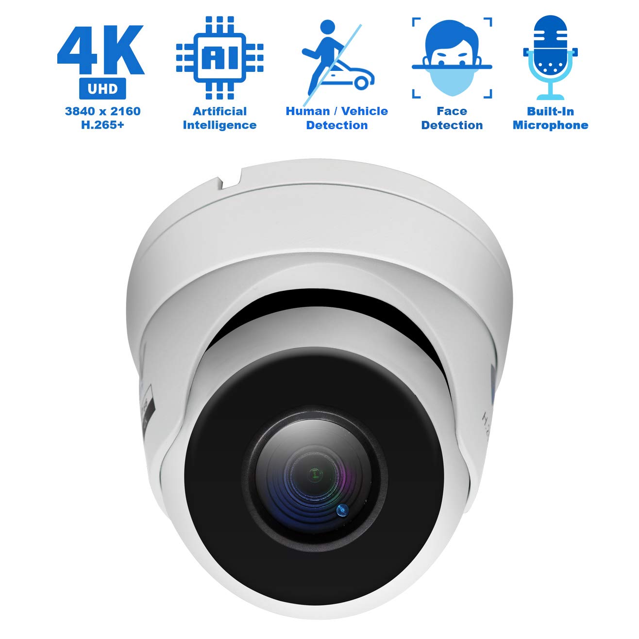 GW Security 16CH 4K Starlight Color Night Vision AI Security Camera System with 12MP H.265+ PoE NVR & 16x 8MP IP Cameras - Face Recognition, Human/Car Detection, Microphone - Ideal for Home Security, Business Surveillance & Property Monitoring