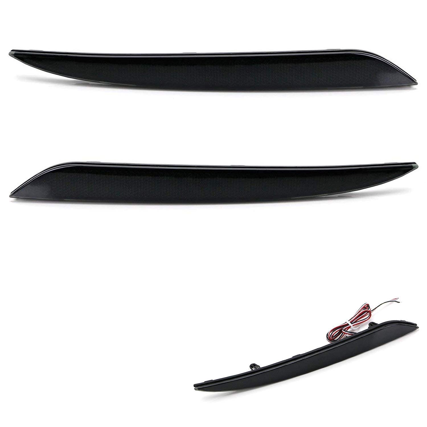Dark Smoked Lens 24 LED Rear Bumper Reflector Lights for Tesla Model 3 - Enhanced Safety & Style for Night Driving & Custom Car Modifications