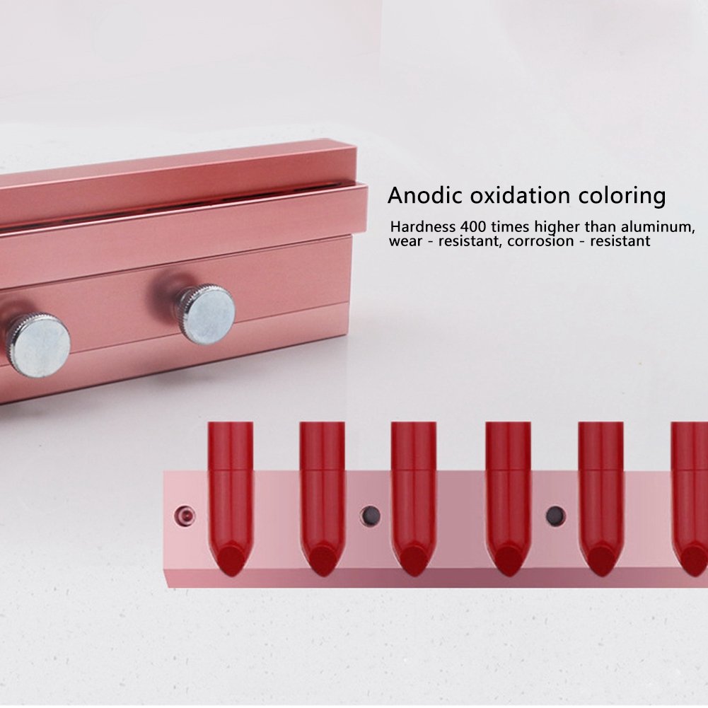 Ymiko 12.1 Dual Use Lipstick Maker & Lip Balm Making Kit - 6 Cavity DIY Lipstick Mold for Single Color & Two-Tone Lipsticks - Rose Gold Aluminum Alloy (Perfect for Home Beauty Businesses & DIY Cosmetic Gifts)
