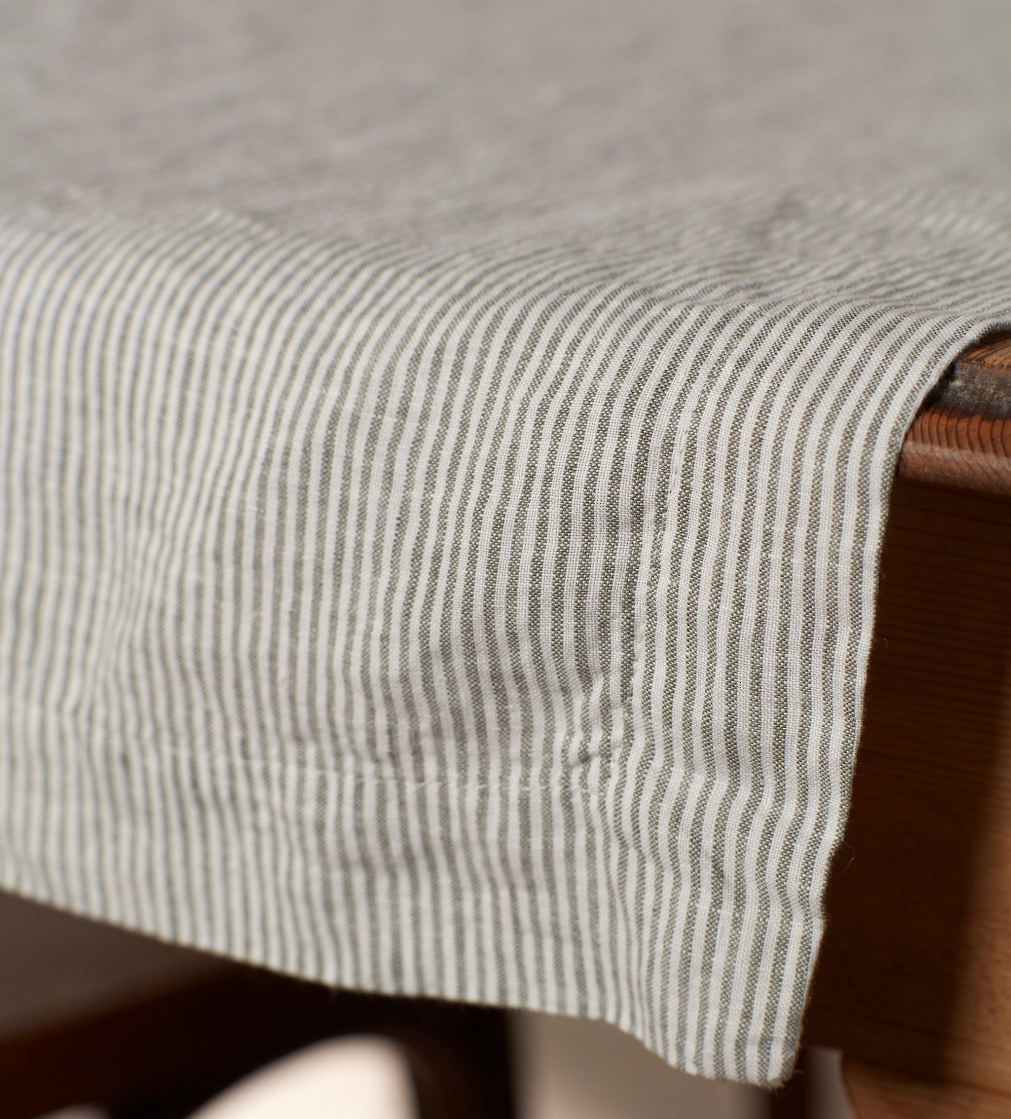 Olive Sid Stripe 100% Linen Table Runner - Elegant Dining Table Decor for Weddings, Parties & Home Decor
