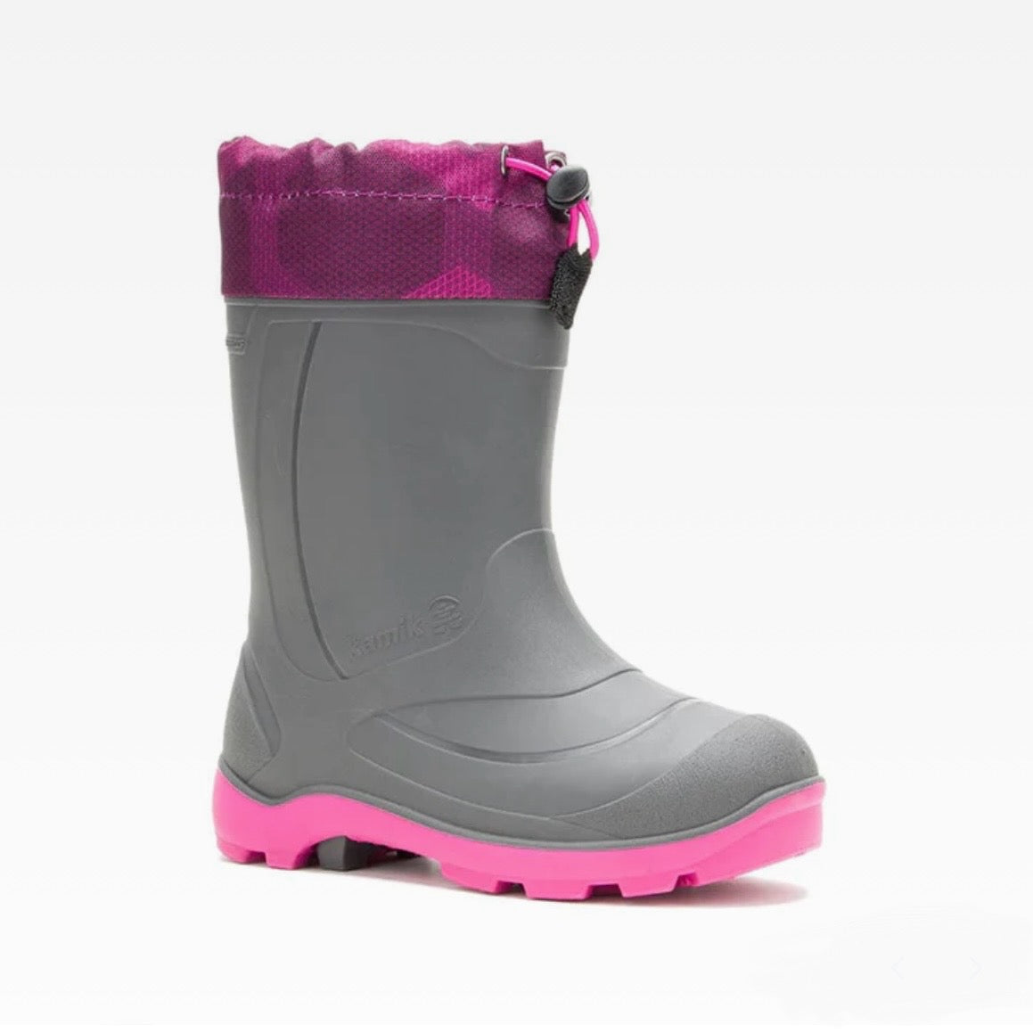 Kamik Black/Charcoal/Magenta Snobuster 2 Boot - Waterproof Winter Snow Boots for Women, Insulated Cold Weather Booties with Fleece Lining - Perfect for Snowy Days, Hiking & Outdoor Activities