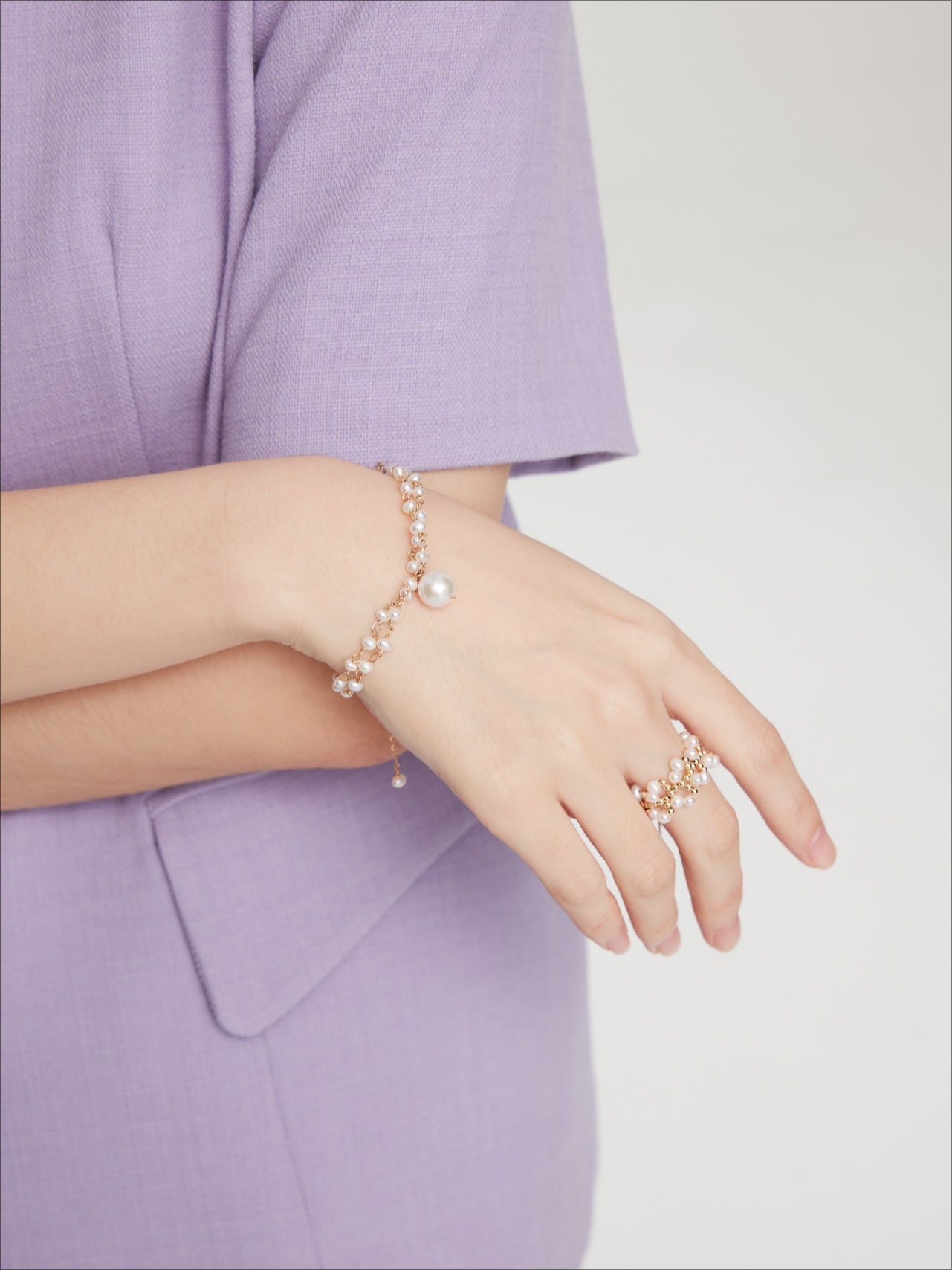 COCOKIM Embellished Double Layer Beaded Bracelet for Women - Elegant Stackable Jewelry for Parties, Weddings & Everyday Wear