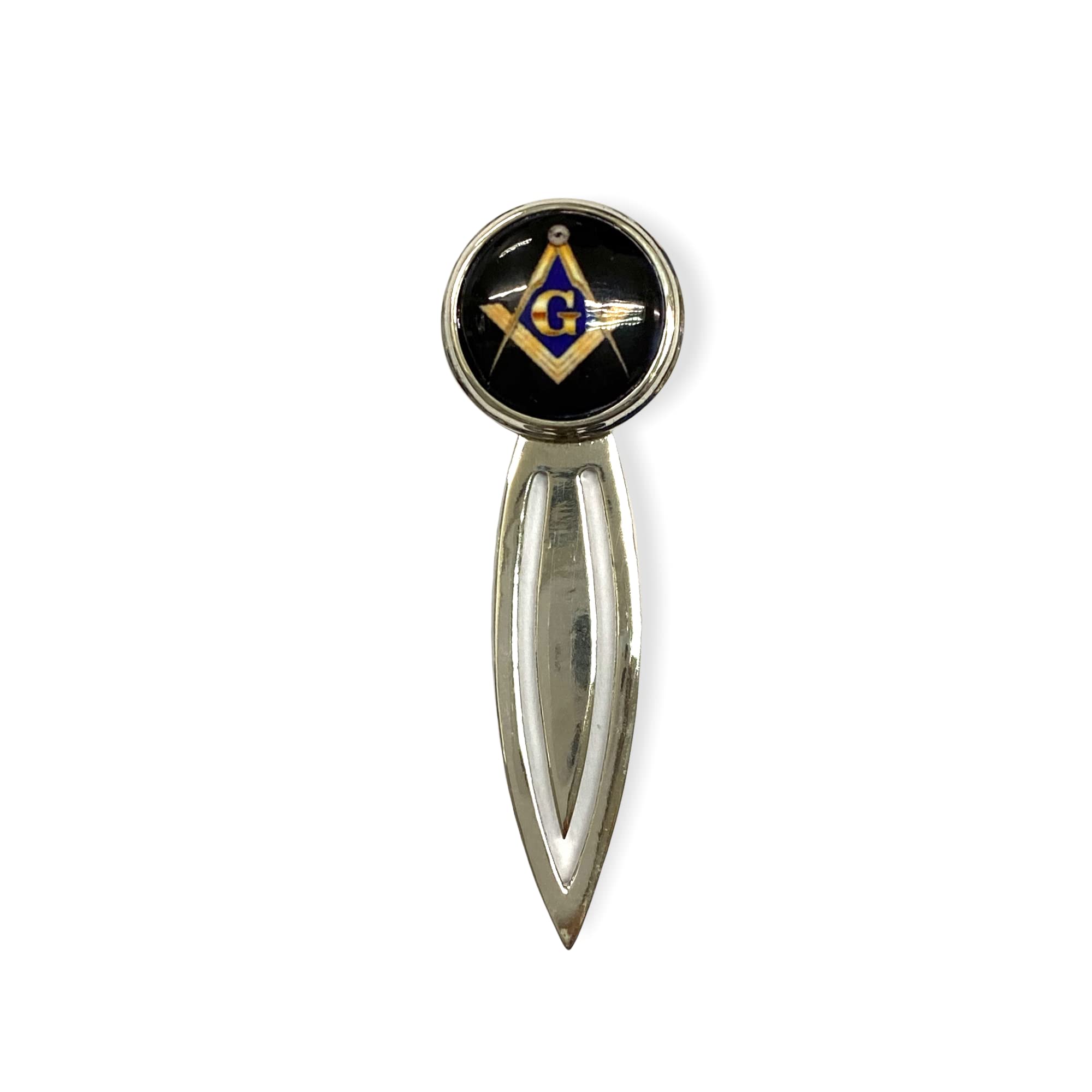 Victorian Style Enamel Freemasons Masonic Compass Bookmark Clip - 925 Sterling Silver Gift for Book Lovers, Collectors & Masons - Perfect for Reading, Gifting & Masonic Ceremonies