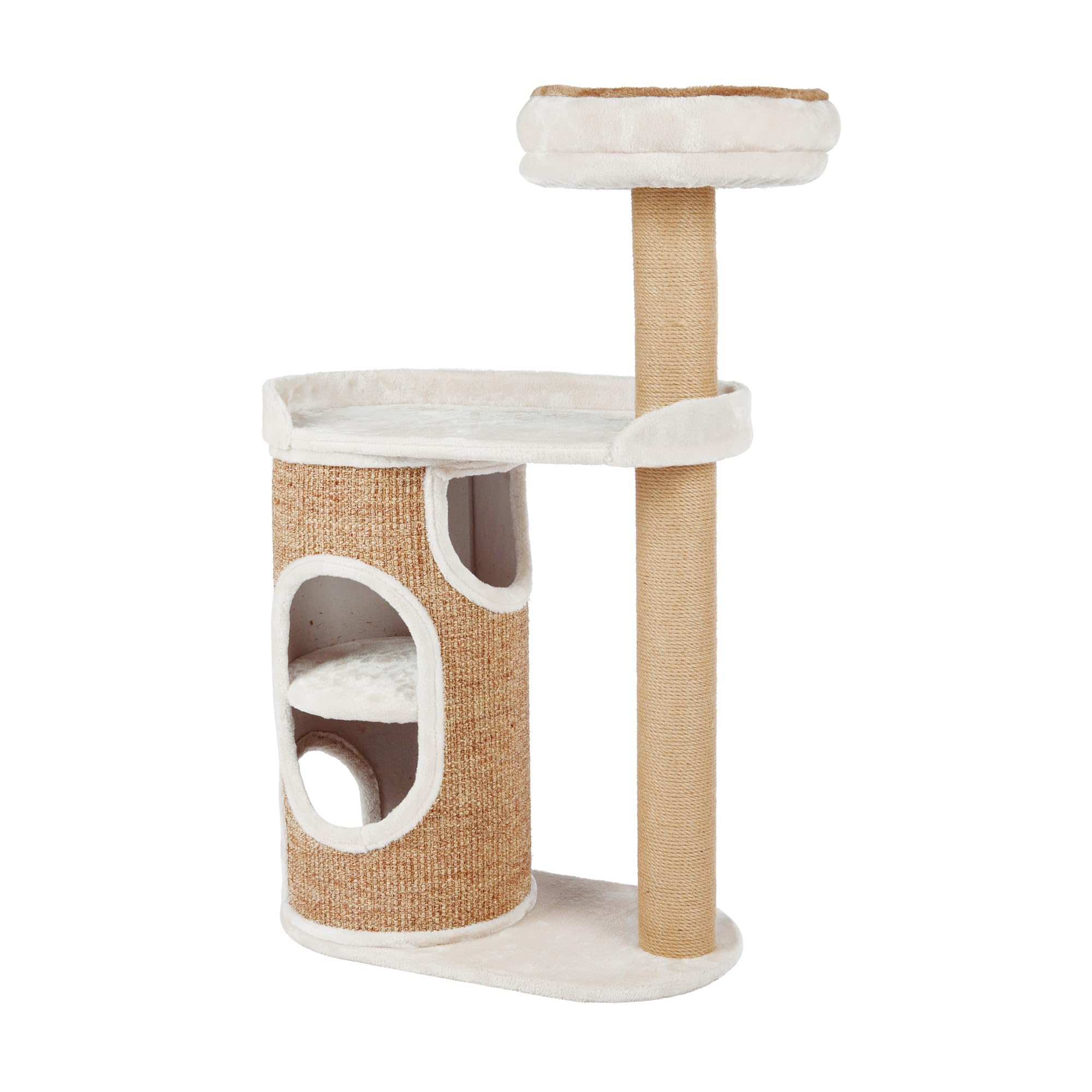 Premium 46-inch Cat Tower with Sisal Scratching Posts - 2-Story Cat Condo with Plush Platforms & Removable Bed - Brown Pet Furniture (117cm) for Indoor Cats - Perfect for Play, Climbing & Napping in Living Rooms & Bedrooms