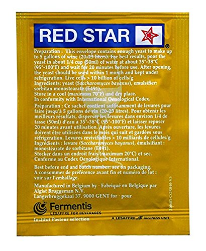 Premium Blanc Champagne Yeast by Red Star - Pack of 40 for Home Brewing, Winemaking & Fermentation | Ideal for Sparkling Wines, Ciders & Mead