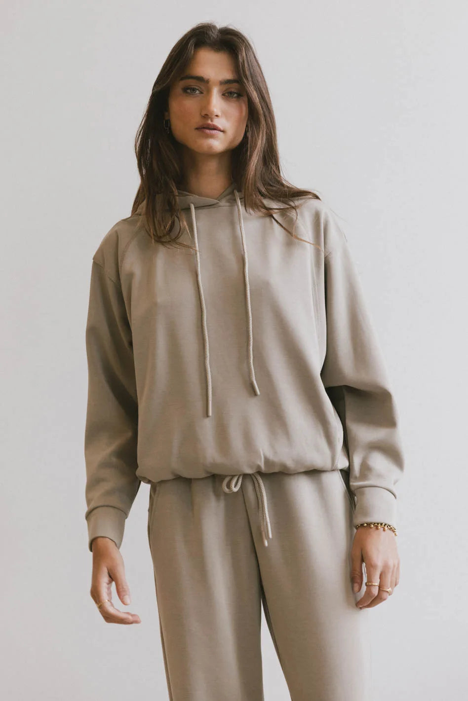 Flow State Pullover Hoodie in Taupe - Cozy Oversized Sweatshirt for Men & Women | Perfect for Yoga, Gym & Casual Wear | Final Sale