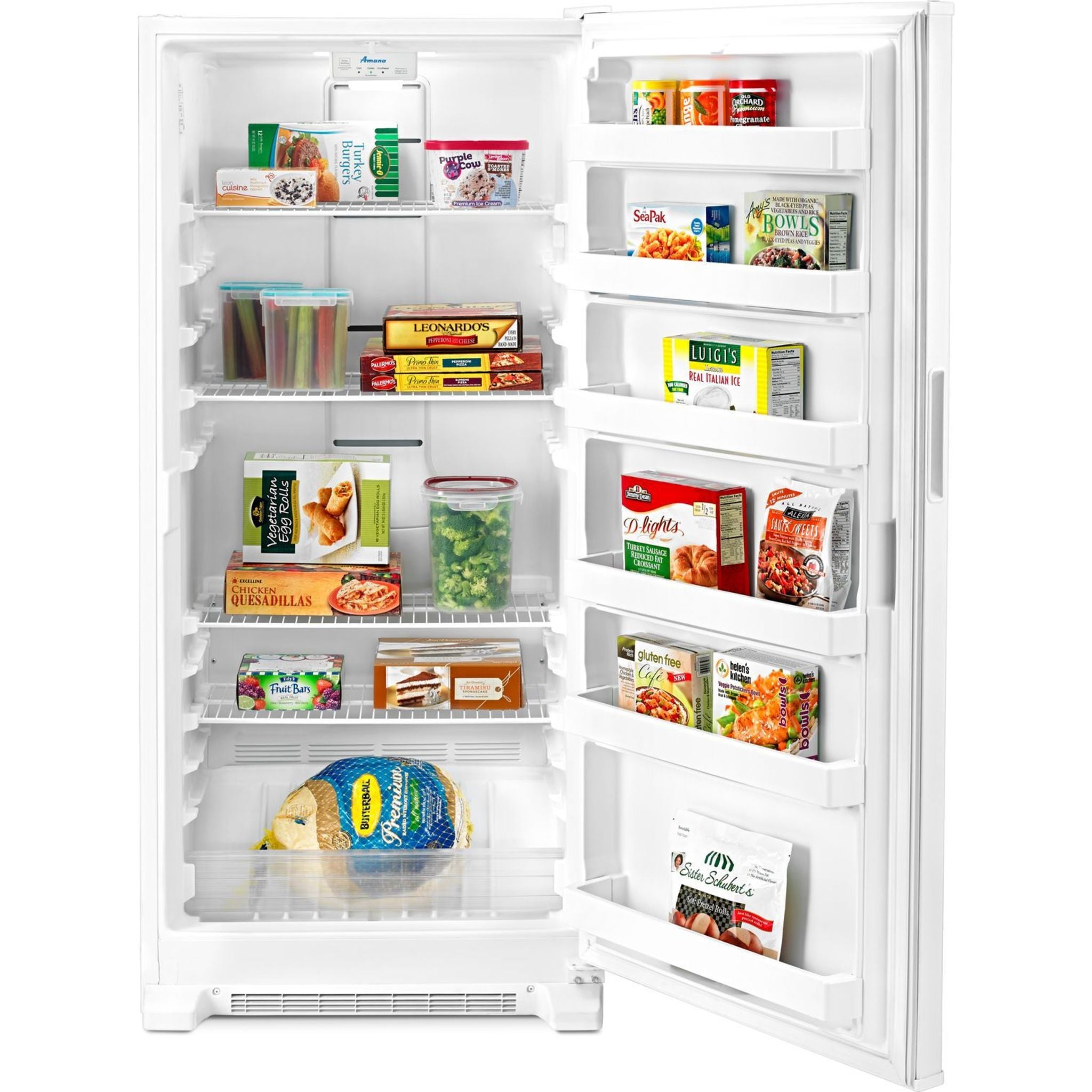 Amana AZF33X18DW 33 Inch Upright Freezer in White - Energy Efficient Deep Freezer for Home, Garage, or Basement Storage