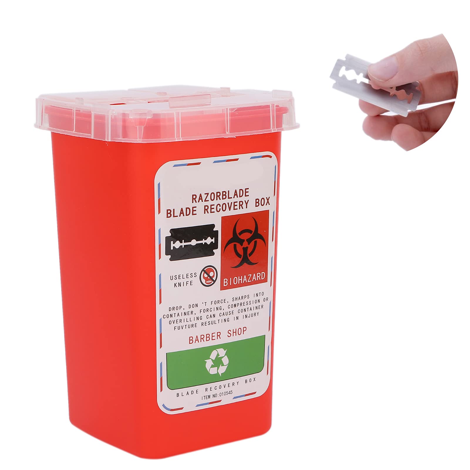 Professional Sharps Disposal Container for Barber Shops & Salons - Safe Razor Blade Disposal Box (Red) | Ideal for Hair Salons, Tattoo Studios & Medical Facilities