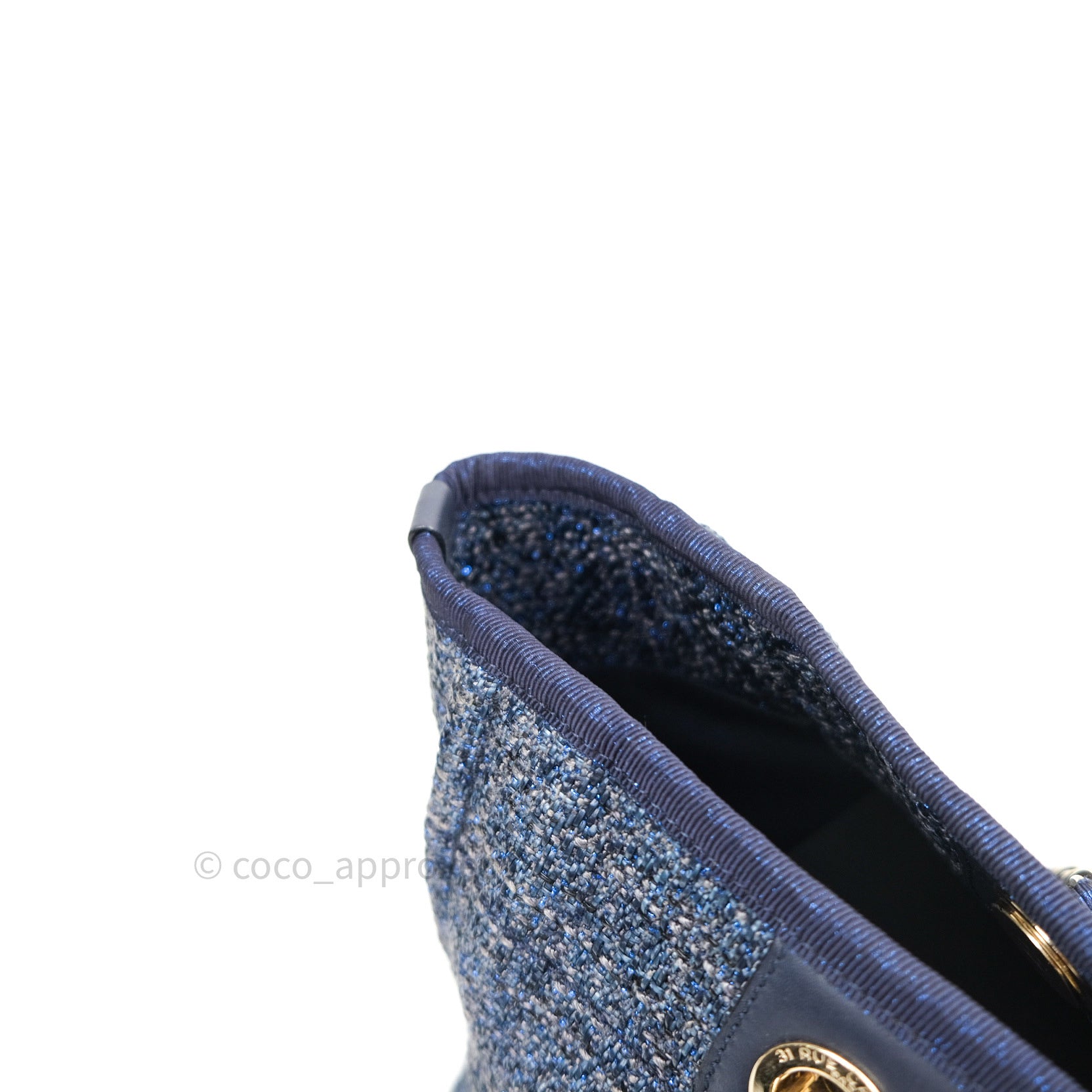 Chanel Navy Blue Canvas Deauville Medium Tote Bag - Luxury Designer Handbag for Women, Perfect for Work, Travel & Everyday Use