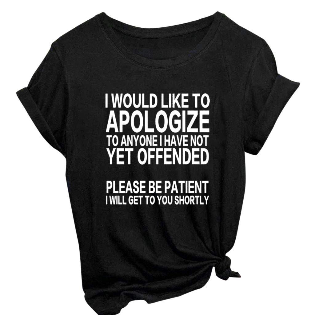 FABIURT Women's Graphic Tees - Funny Saying Printed Short Sleeve Summer Tops | Casual Cute T-Shirts for Everyday Wear, Outings & Gifts