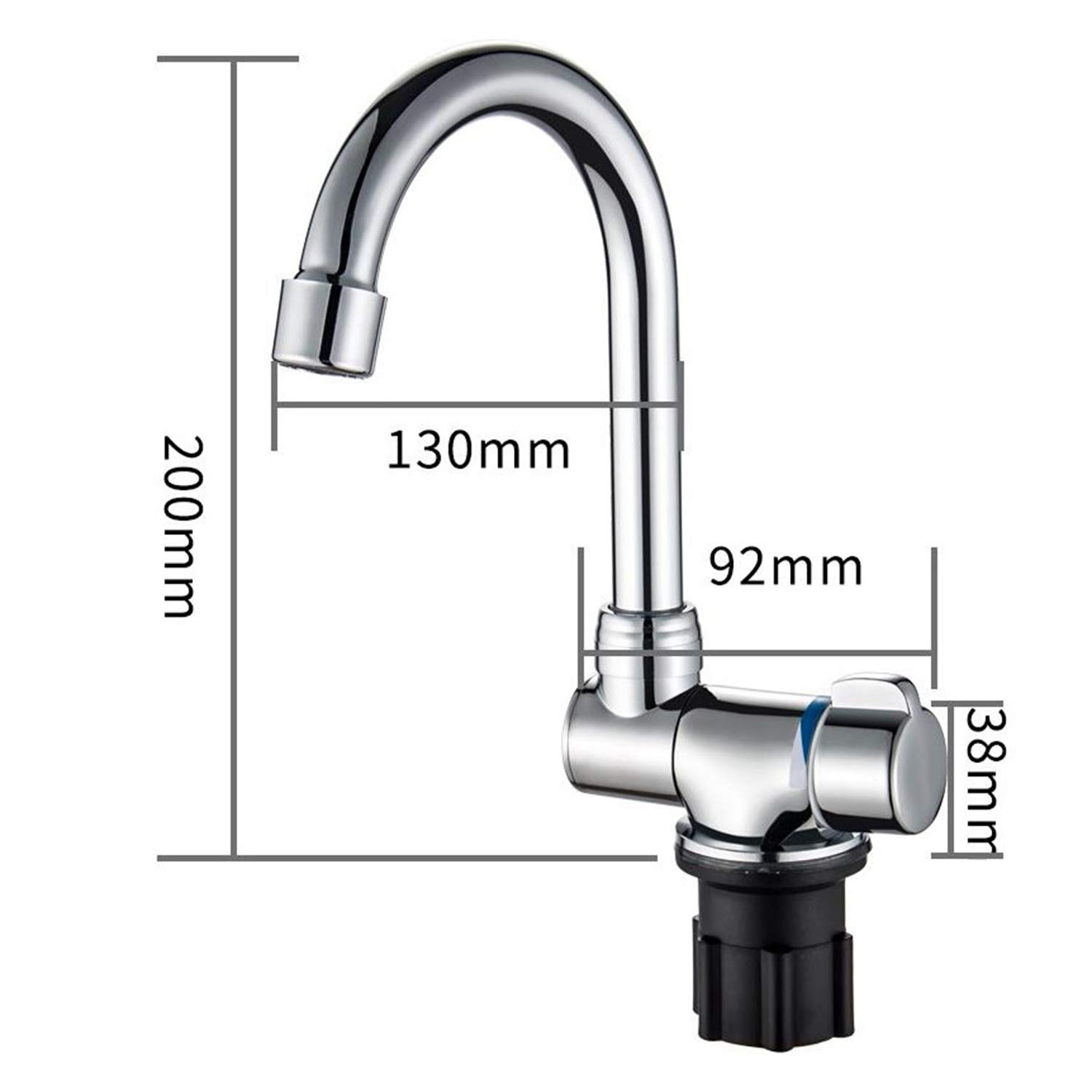 360 Degree Rotating Foldable Kitchen Faucet - Single Handle Hot & Cold Water Mixer Tap with Copper Construction for RV, Boat, Camper (Silver) | Perfect for Small Spaces & Outdoor Adventures