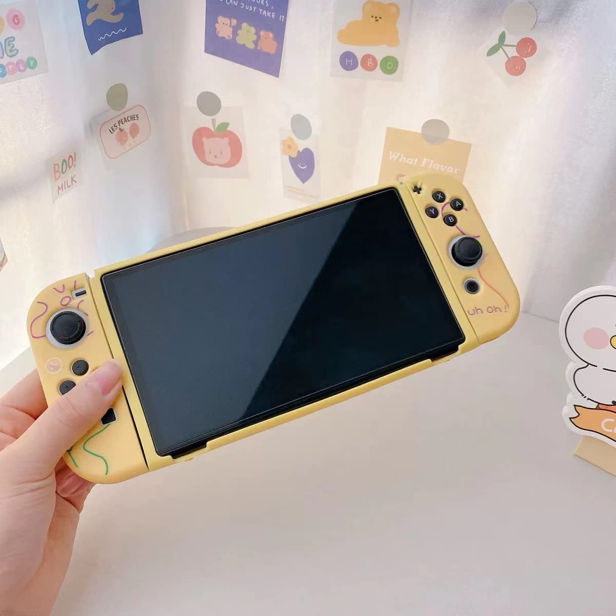 Spongebob Squarepants Nintendo Switch OLED Case - Dockable Protective Cover with Soft TPU Grip & Sparkle Skin Set for Gaming Comfort | Perfect for Travel, Home Play & Gift Giving