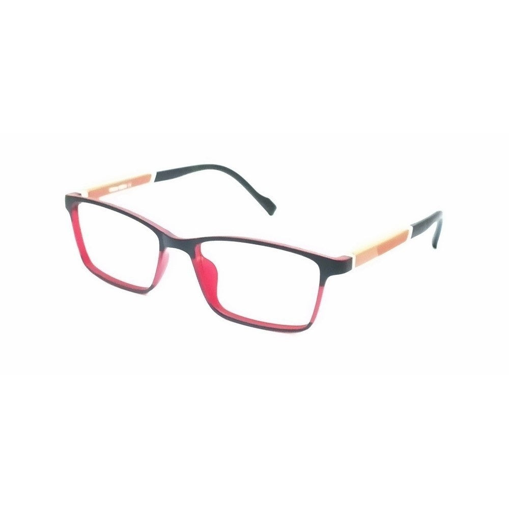 Kids Glasses Frames - Red & Black Rectangle Eyeglasses for Boys & Girls Ages 3-8 | Durable & Lightweight | Perfect for School, Reading & Daily Wear (Model 76302C4)