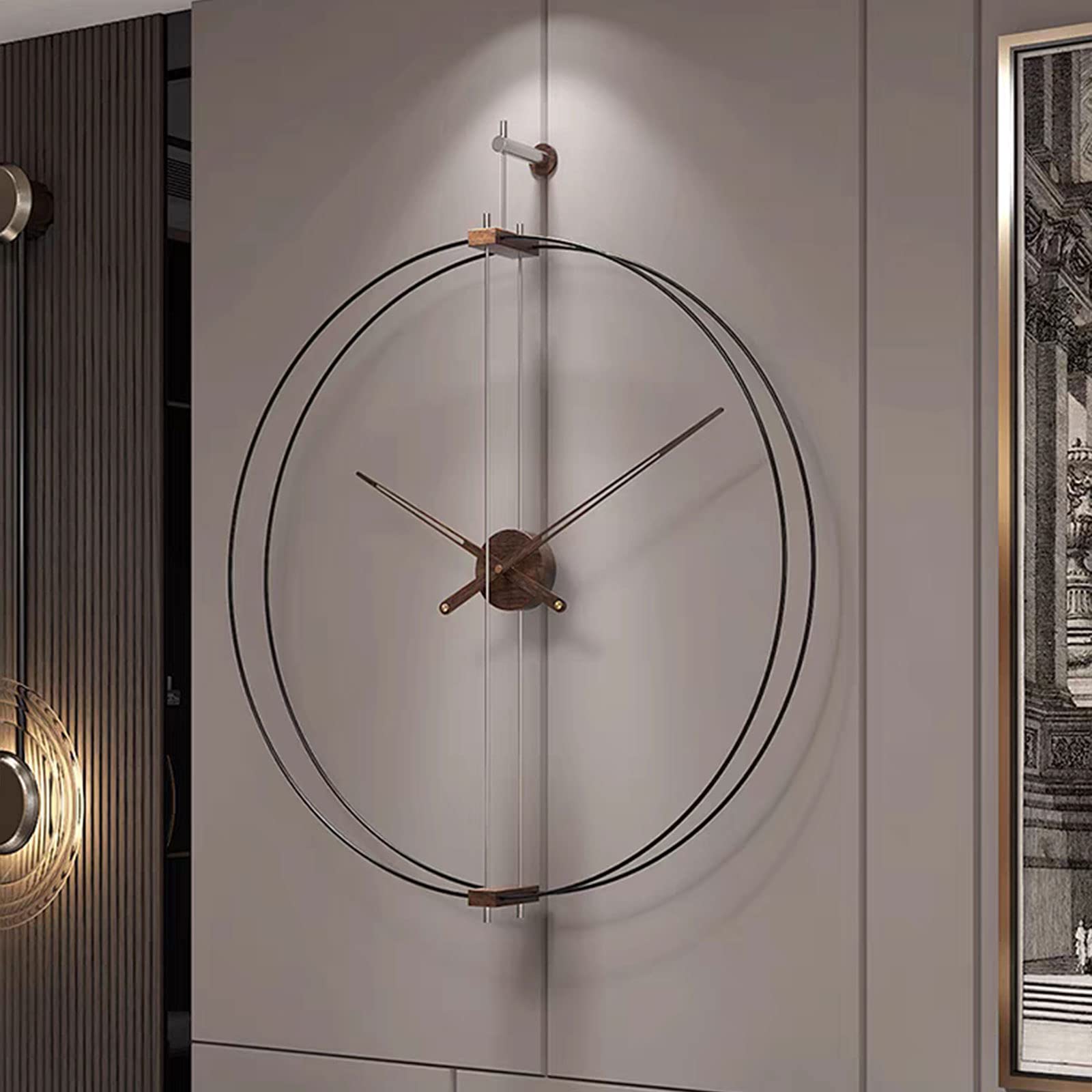 23.6 Inch Modern Silent Wall Clock - Minimalist Round Metal Iron Clock for Home, Office, Living Room & Bedroom Decor - Perfect for Indoor Spaces, Gifts & Wall Decoration