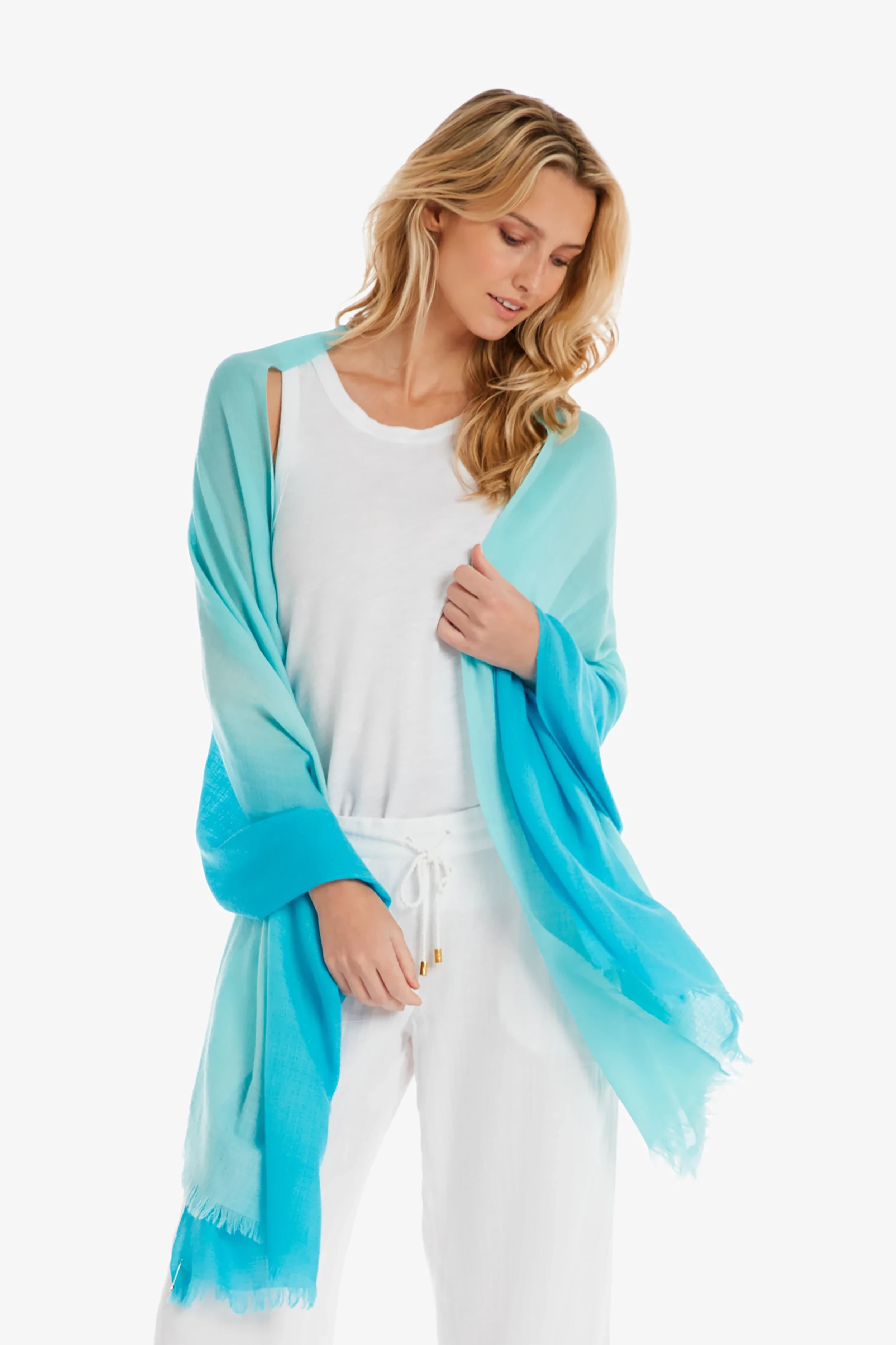 Essential Wrap - Soft & Stylish Sky Blue Scarf for Women - Perfect for Travel, Work & Casual Outfits