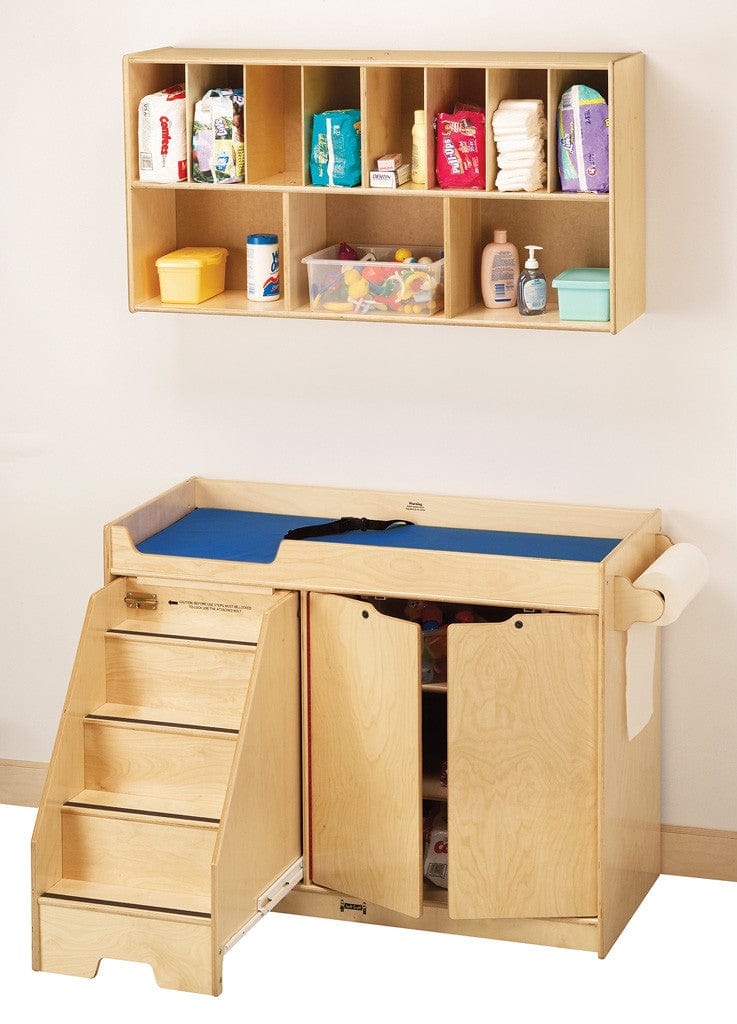 Jonti Craft® Diaper Changing Table with Stairs - Left Side - Safe Baby Changing Station for Nursery, Daycare & Home Use
