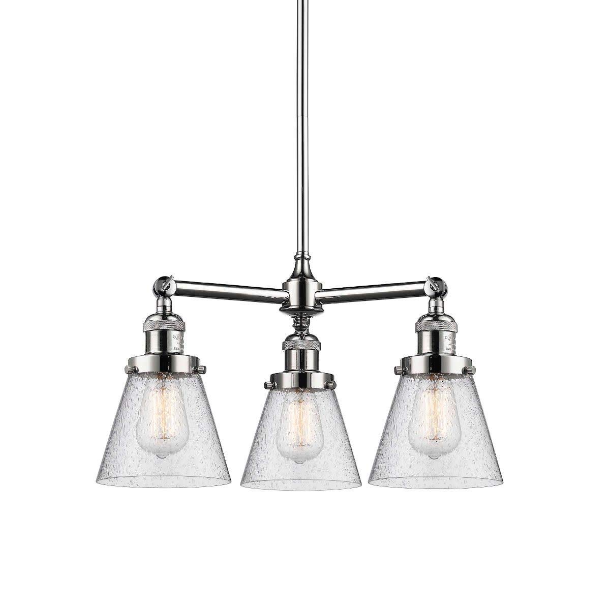 Innovations 207-PC-G64 3-Light Modern Chandelier in Polished Chrome - Perfect for Dining Room, Bedroom or Living Room Lighting