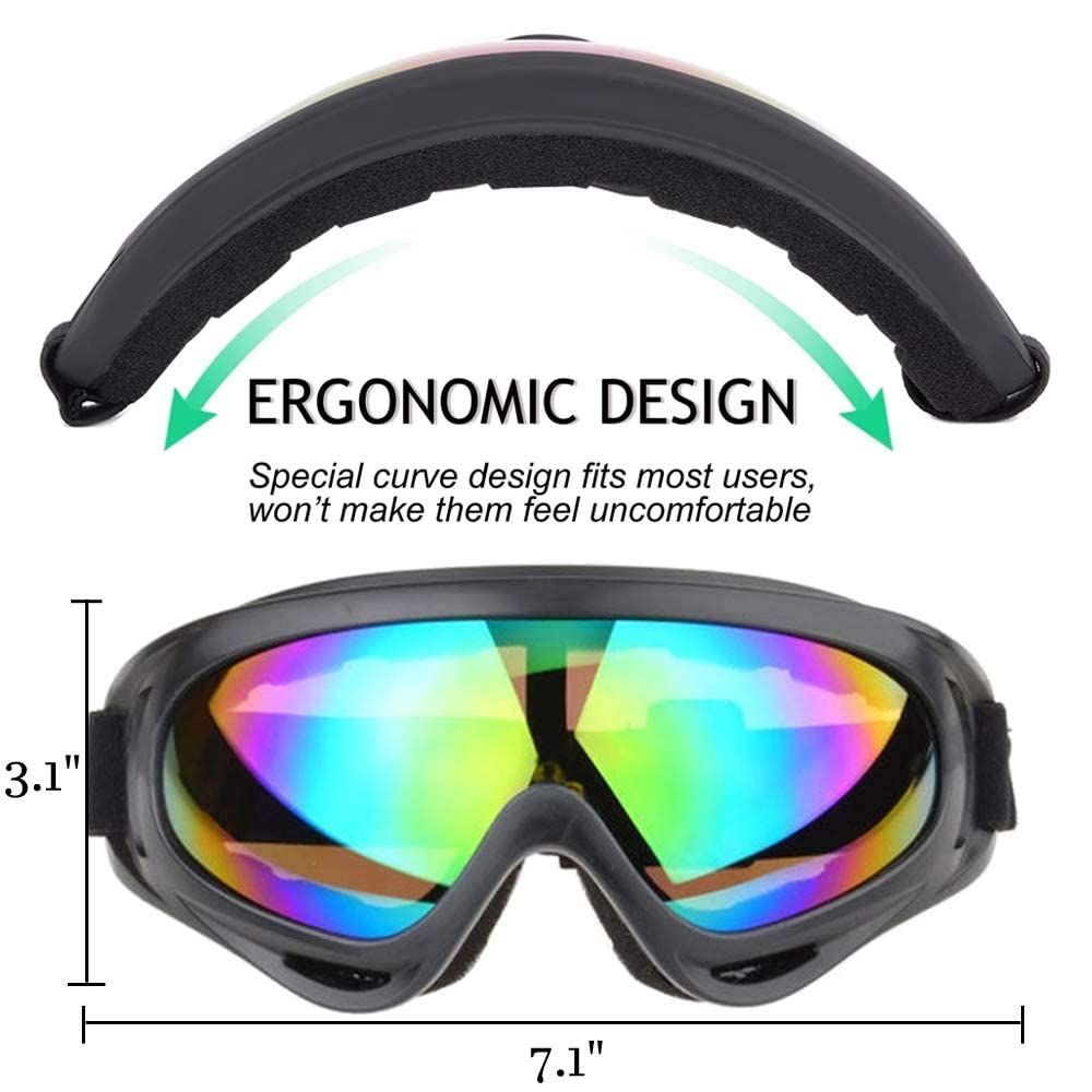 2-Pack Anti-Fog Snow Ski Goggles for Kids & Adults - UV Protection, Windproof Tactical Glasses for Snowboarding, Skiing & Outdoor Sports - Perfect for Winter Adventures & Extreme Weather