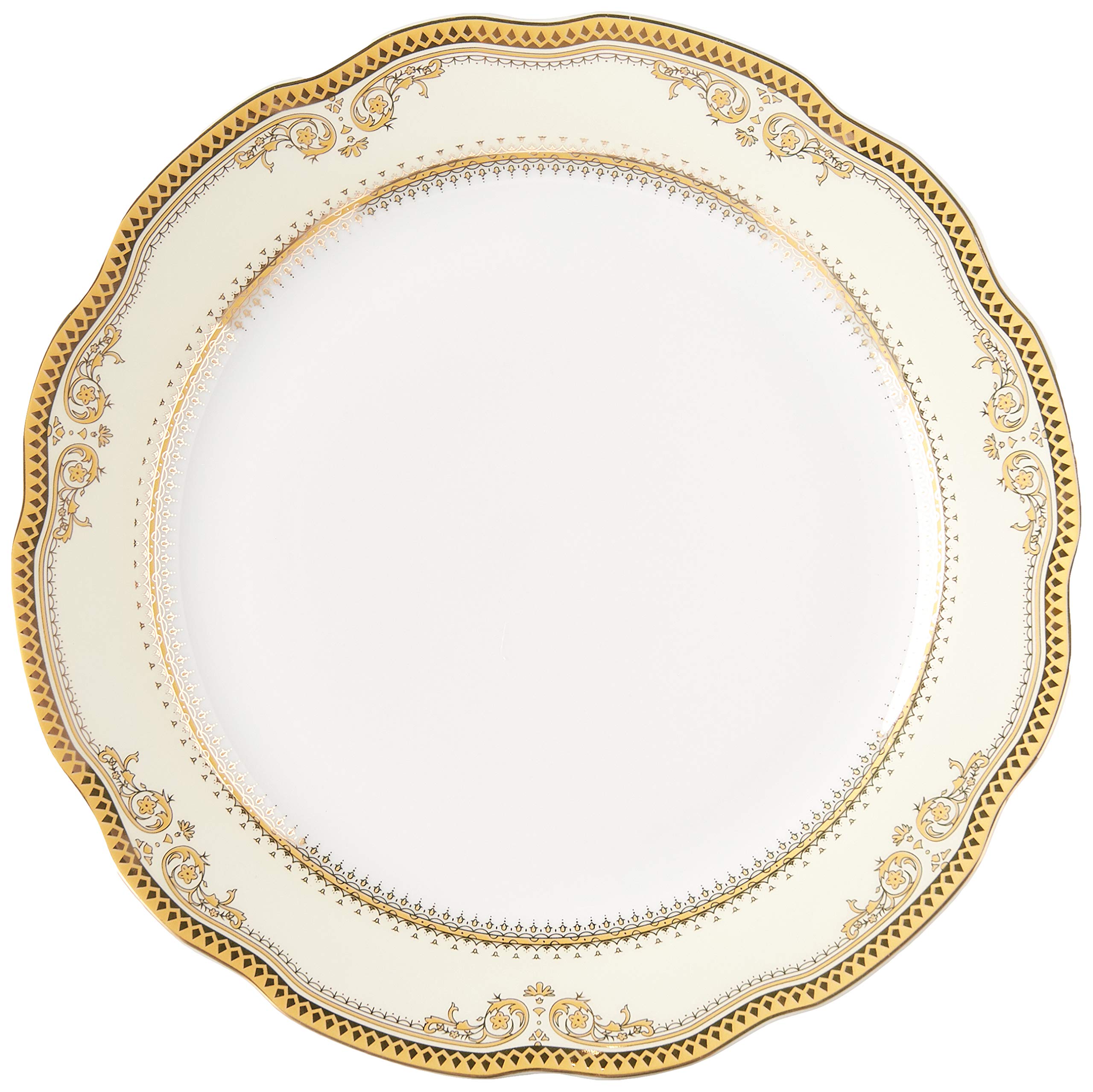 Lorren Home Trends 24-Piece Isabella Porcelain Dinnerware Set with Wavy Edge - Elegant White Dish Set for Formal Dining, Dinner Parties & Holiday Entertaining