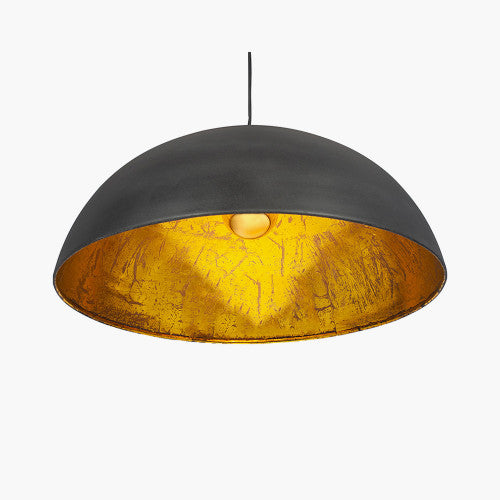 Anders Dome Pendant Light Fixture - Modern Black Ceiling Lamp for Living Room, Bedroom & Dining Room Lighting
