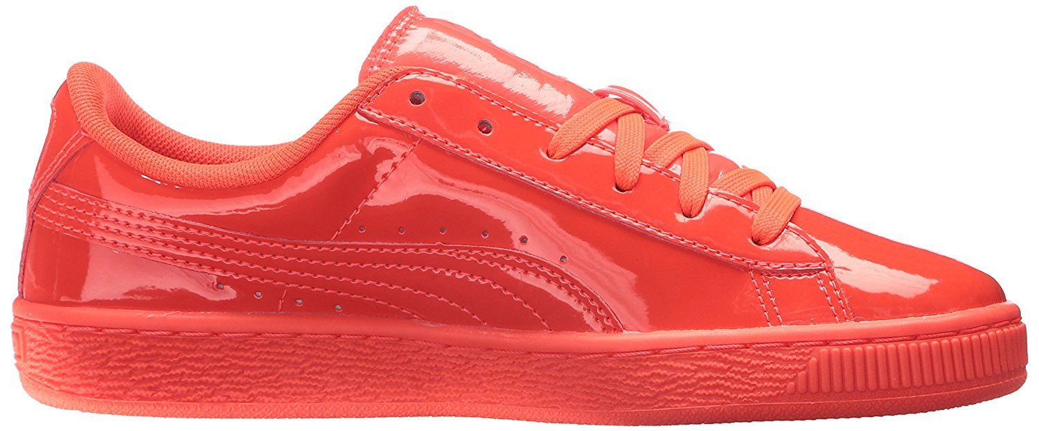 PUMA Basket Classic Patent PS Sneakers for Men & Women - Stylish White Leather Low-Top Casual Shoes for Running, Walking & Everyday Wear