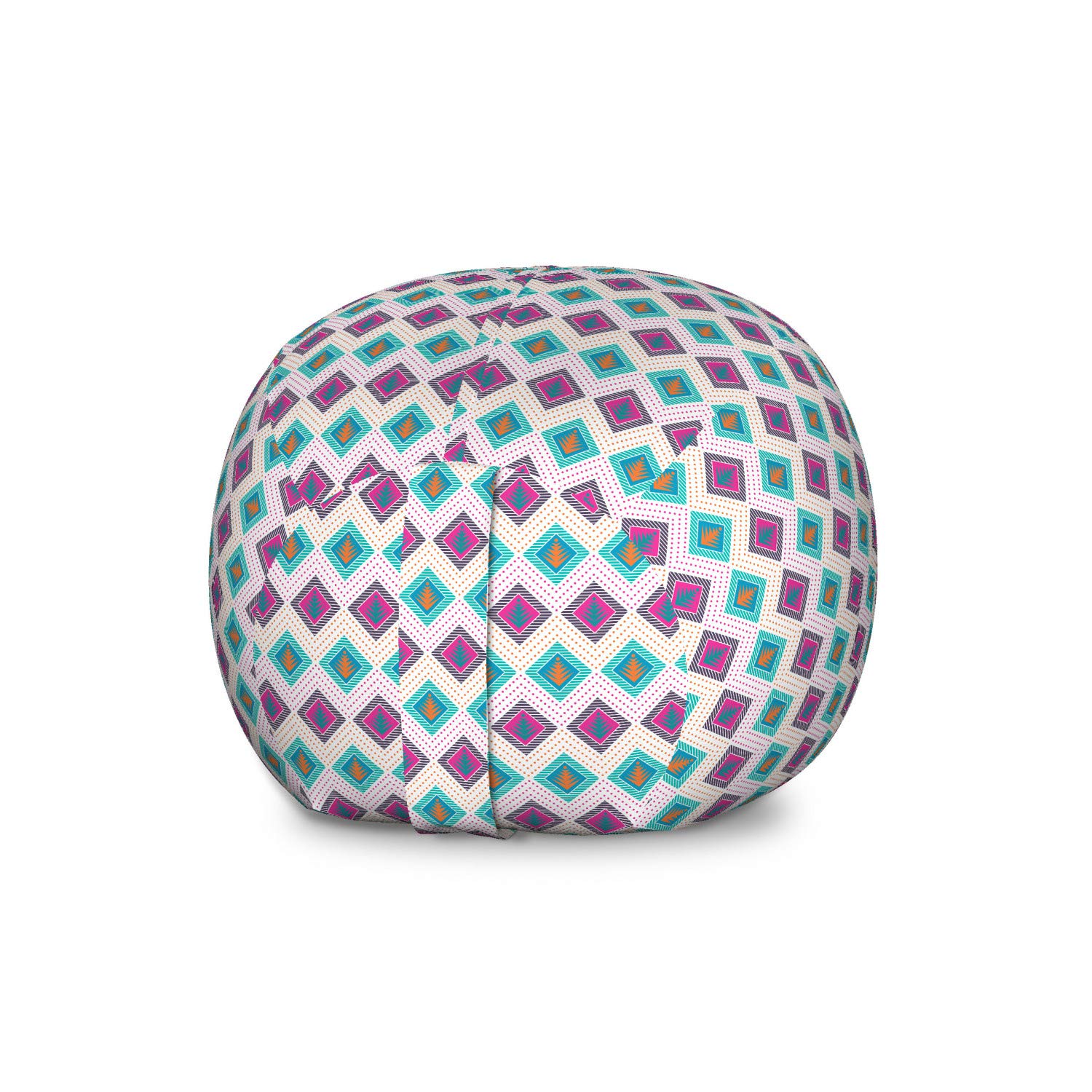 Ambesonne Guatemalan Storage Toy Bag Chair - Large Washable Organizer with Abstract Geometric Maya Folk Design | Perfect for Kids' Room, Playroom & Stuffed Animal Storage | Multicolor