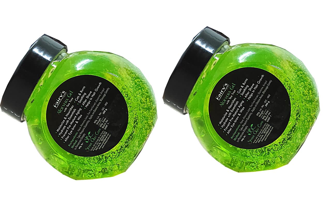 Pure Aloe Vera Gel for Face & Hair - 400g Natural Moisturizer & Nourishing Skin Care - Pack of 2 - Ideal for Sunburn Relief, Acne Treatment, Hair Hydration & Daily Skincare Routine