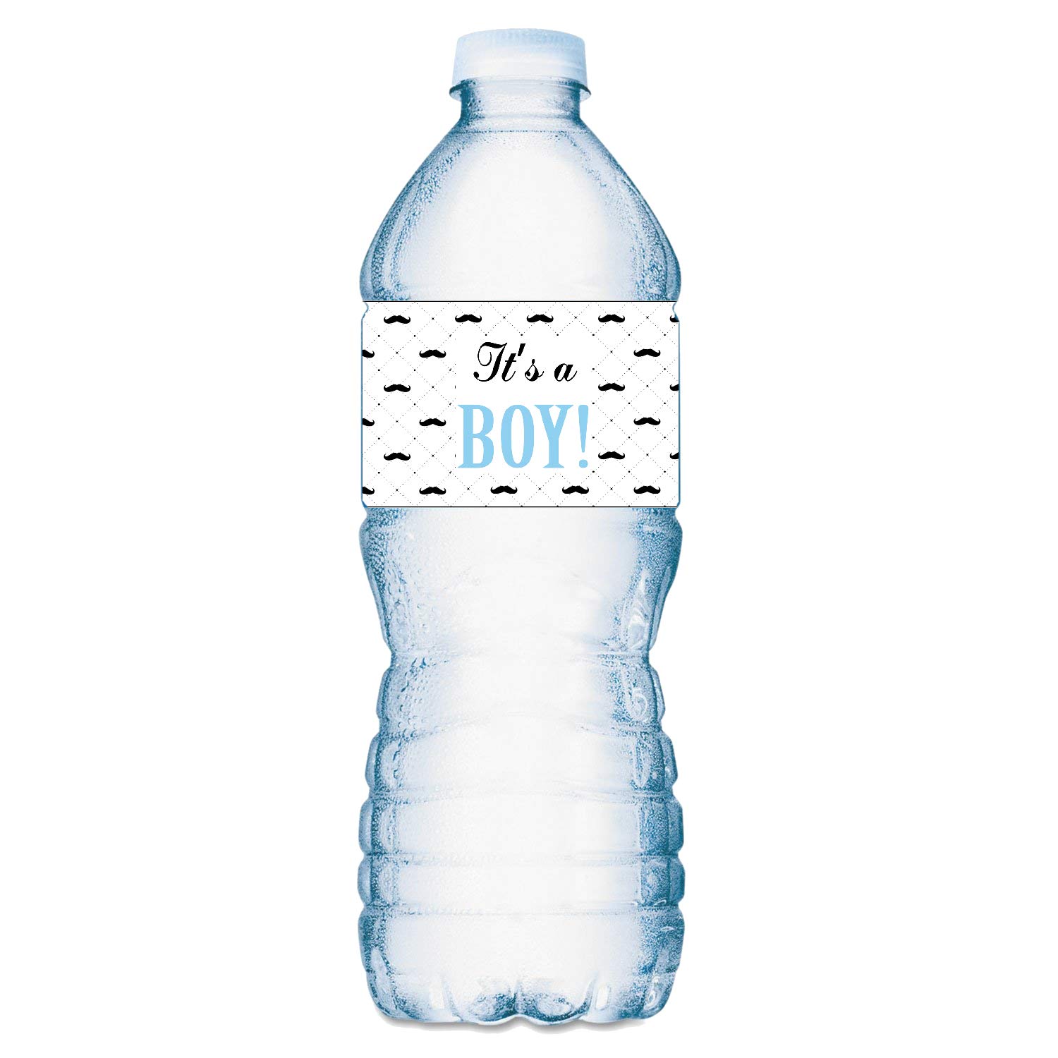 25 Little Man Water Bottle Labels - Waterproof Baby Shower Decorations for Boys | Its a Boy Stickers, Birthday Party Supplies | Perfect for Baby Showers, Birthdays & Celebrations | Made in USA