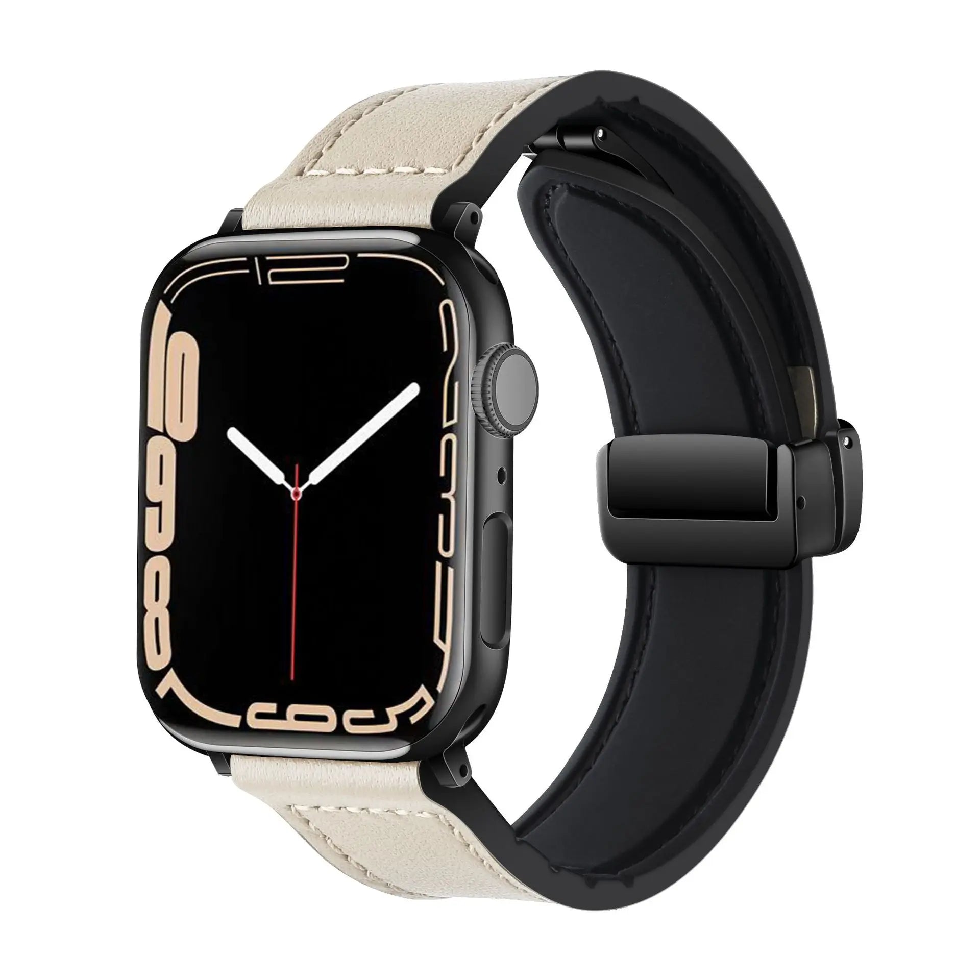 Premium Leather & Silicone Hybrid Watch Bands with Magnetic Clasp - Durable & Comfortable for Apple Watch, Samsung Galaxy, Fitbit - Perfect for Workouts, Office & Everyday Wear