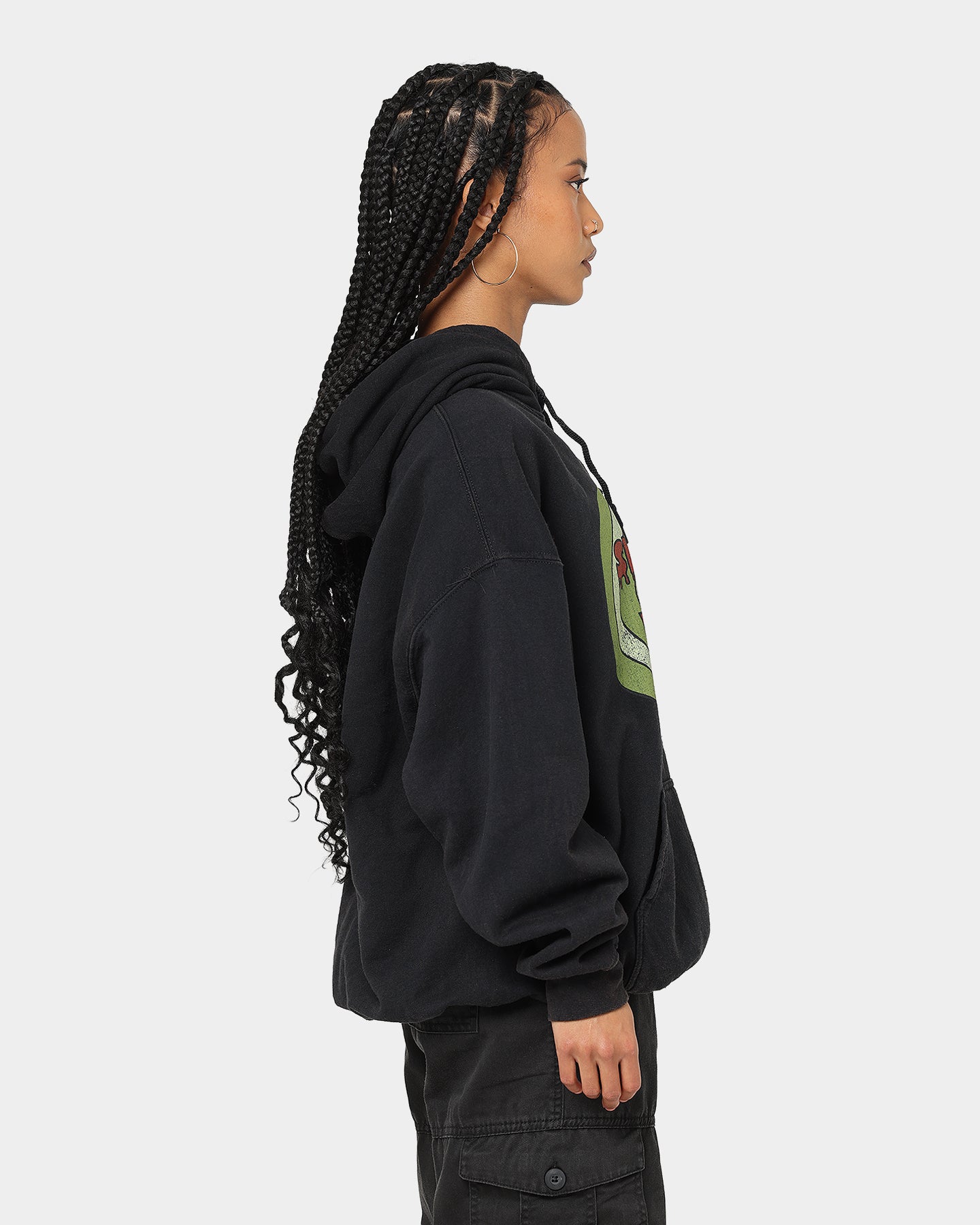 American Thrift X Daria Sick Sad World Vintage Hoodie - Black Wash - 90s Retro Unisex Pullover Sweatshirt for Casual Wear & Street Fashion