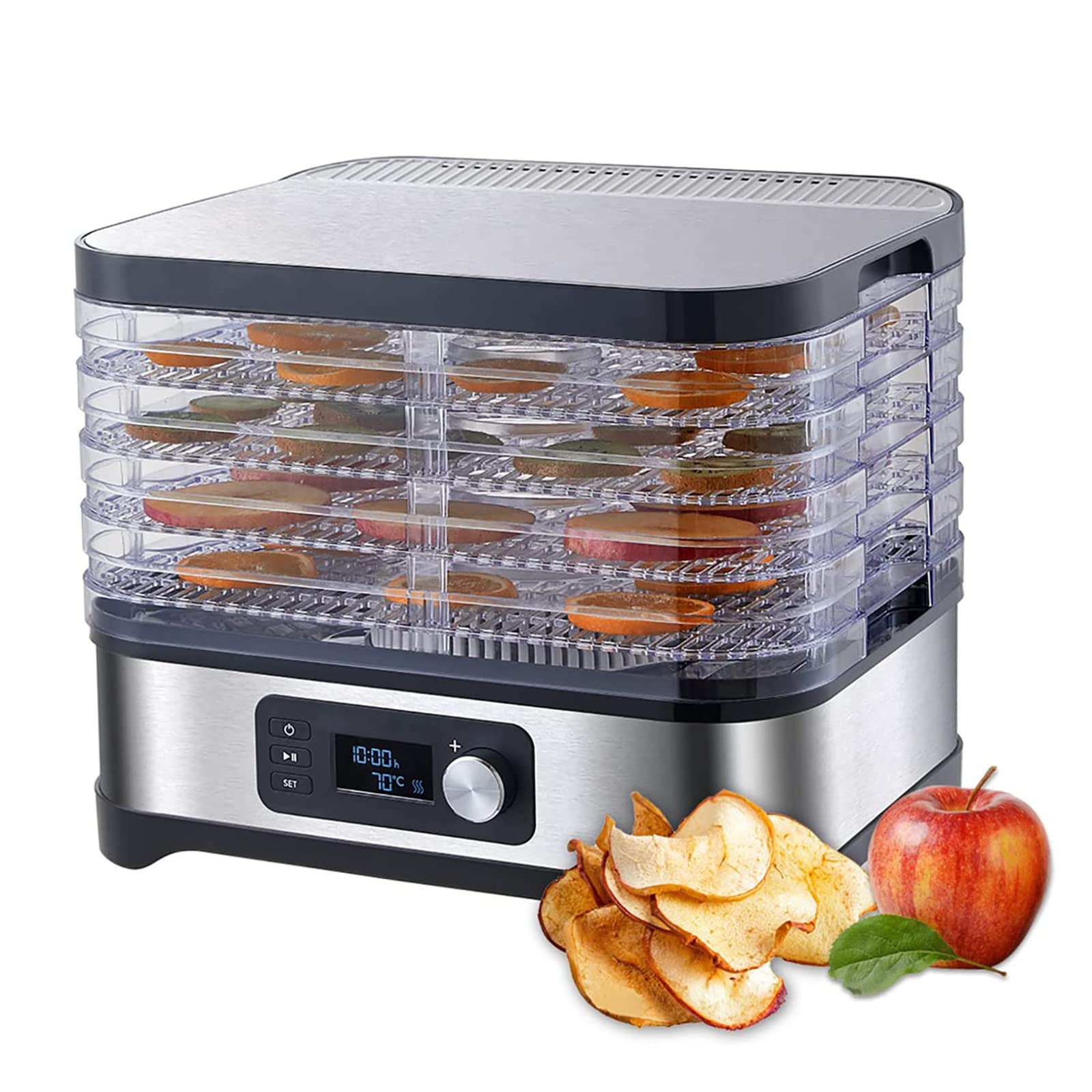 BJH Food Dehydrator with Adjustable Temperature - Fruit, Vegetable, Meat & Pet Treat Dryer for Healthy Snacks | Perfect for Home Kitchen, Camping & Food Preservation