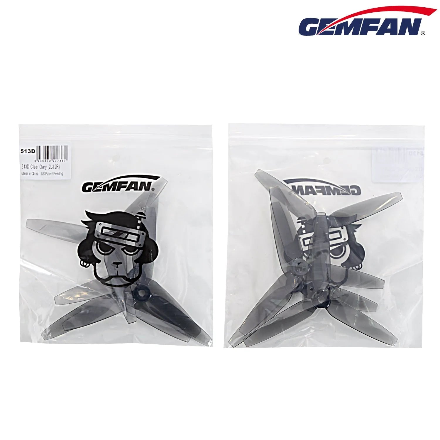 GEMFAN 513D PC 3-Blade 5mm Propeller for 2206 2300KV Motor - 8 Pack - High Performance Drone Propellers for FPV Racing and Aerial Photography