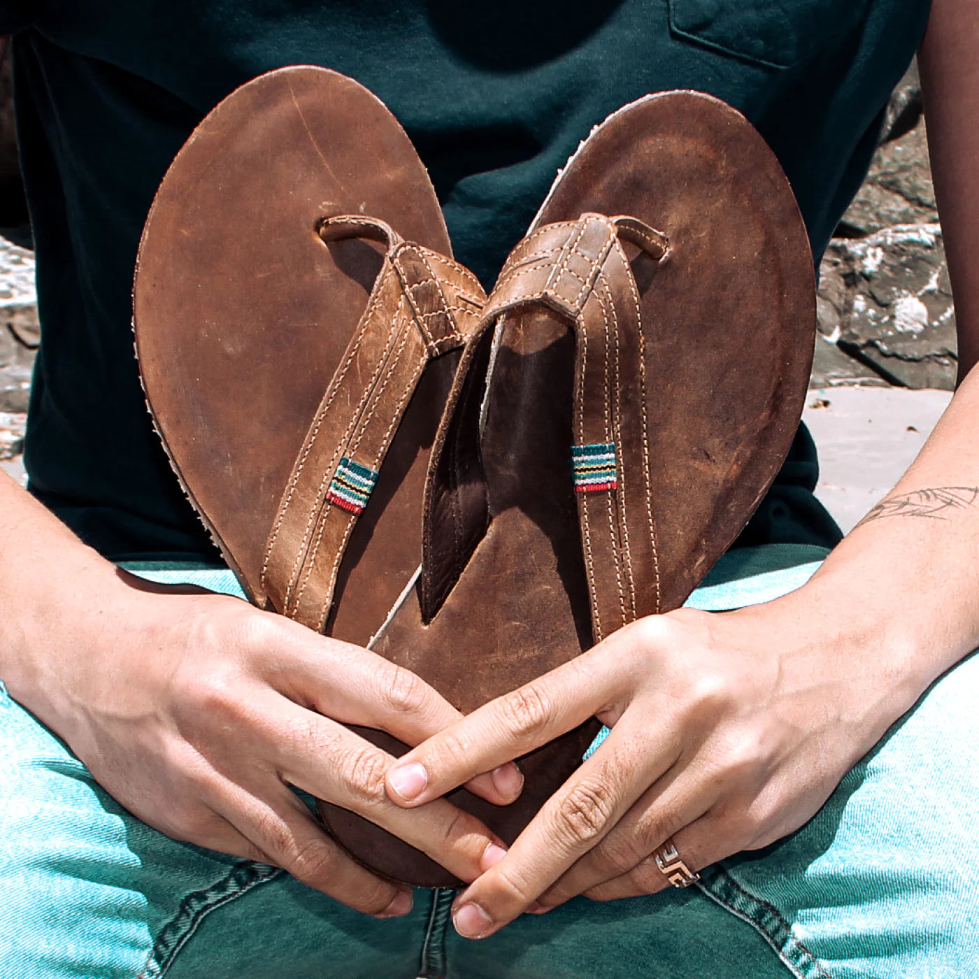 Men's Veldskoen Plakkie Sandals - Thick Strap Brown Leather Shoes for Outdoor Walking & Casual Wear