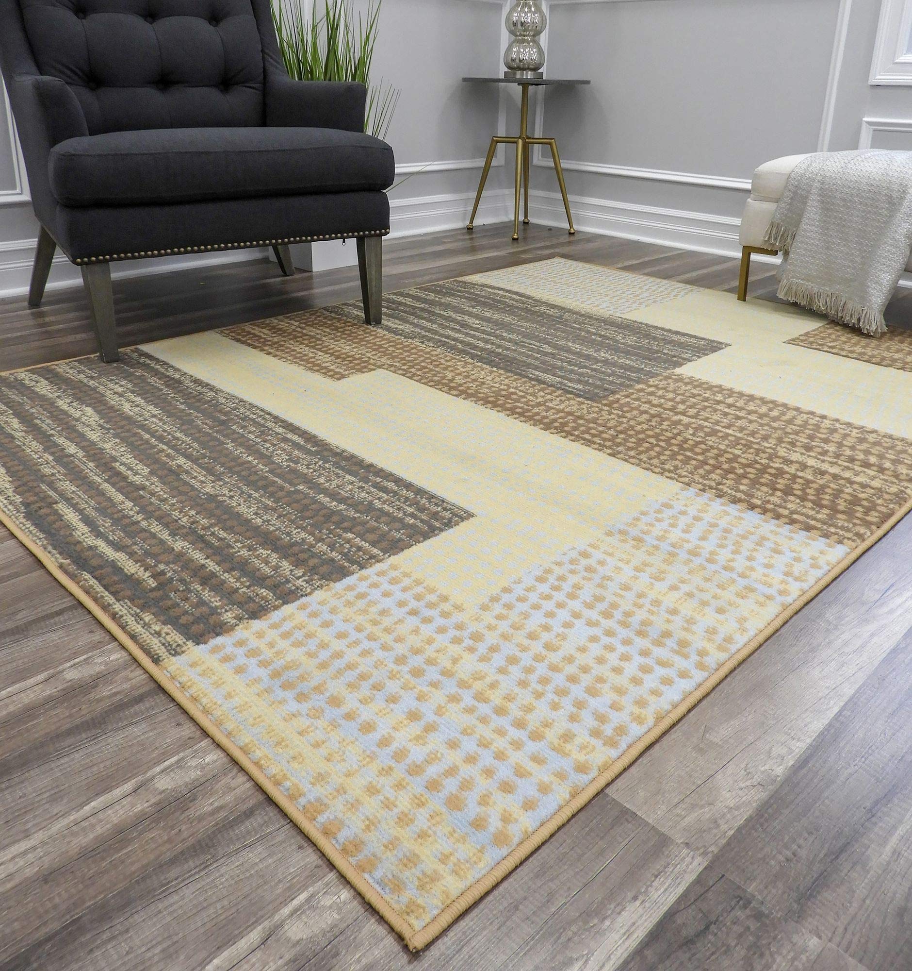 Rugs America Belfort BM25A Venice Berber Contemporary Abstract Area Rug 9'x12' - Modern Living Room & Bedroom Decor, Soft Floor Covering for Home Office