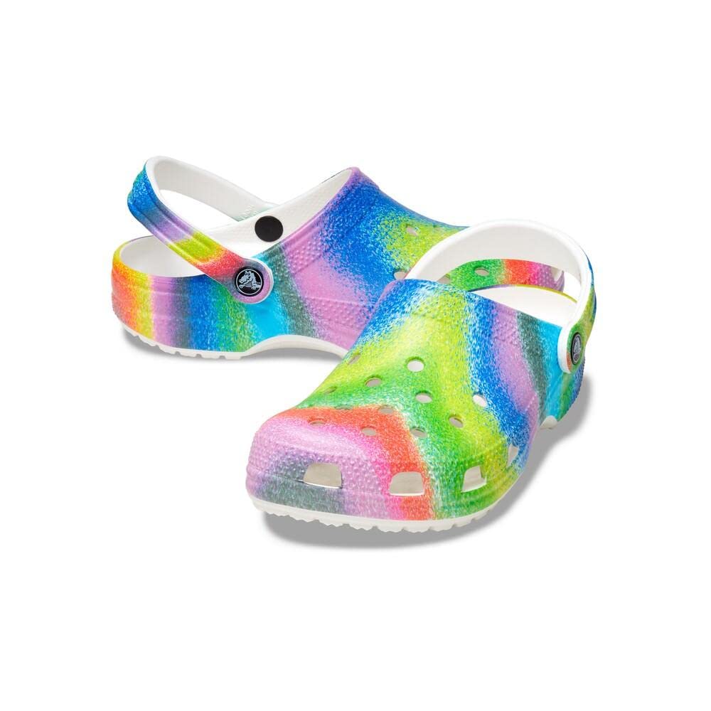 Crocs Classic Solar Rainbow Clogs | Comfortable & Lightweight Unisex Slip-On Shoes for Men & Women | Perfect for Beach, Pool, Garden & Casual Wear