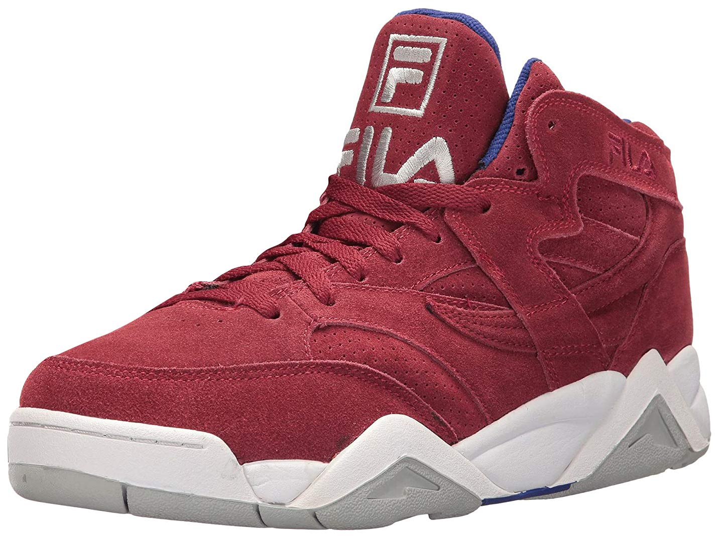 FILA Men's M Squad Basketball Shoes - Red, Blue & White - High-Performance Sneakers for Indoor & Outdoor Court Play