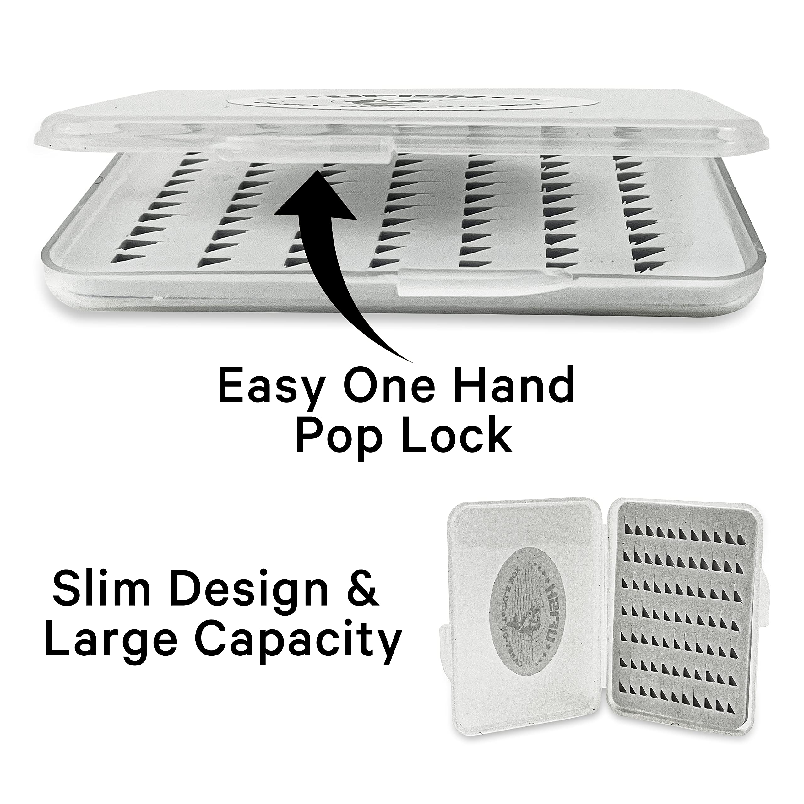 3-Piece Slim Fly Box Set - Clear Fishing Flies Organizer & Tackle Storage for Trout - Compact Bug Box for Fly Fishing Enthusiasts - Perfect for Stream, River, and Lake Fishing Trips