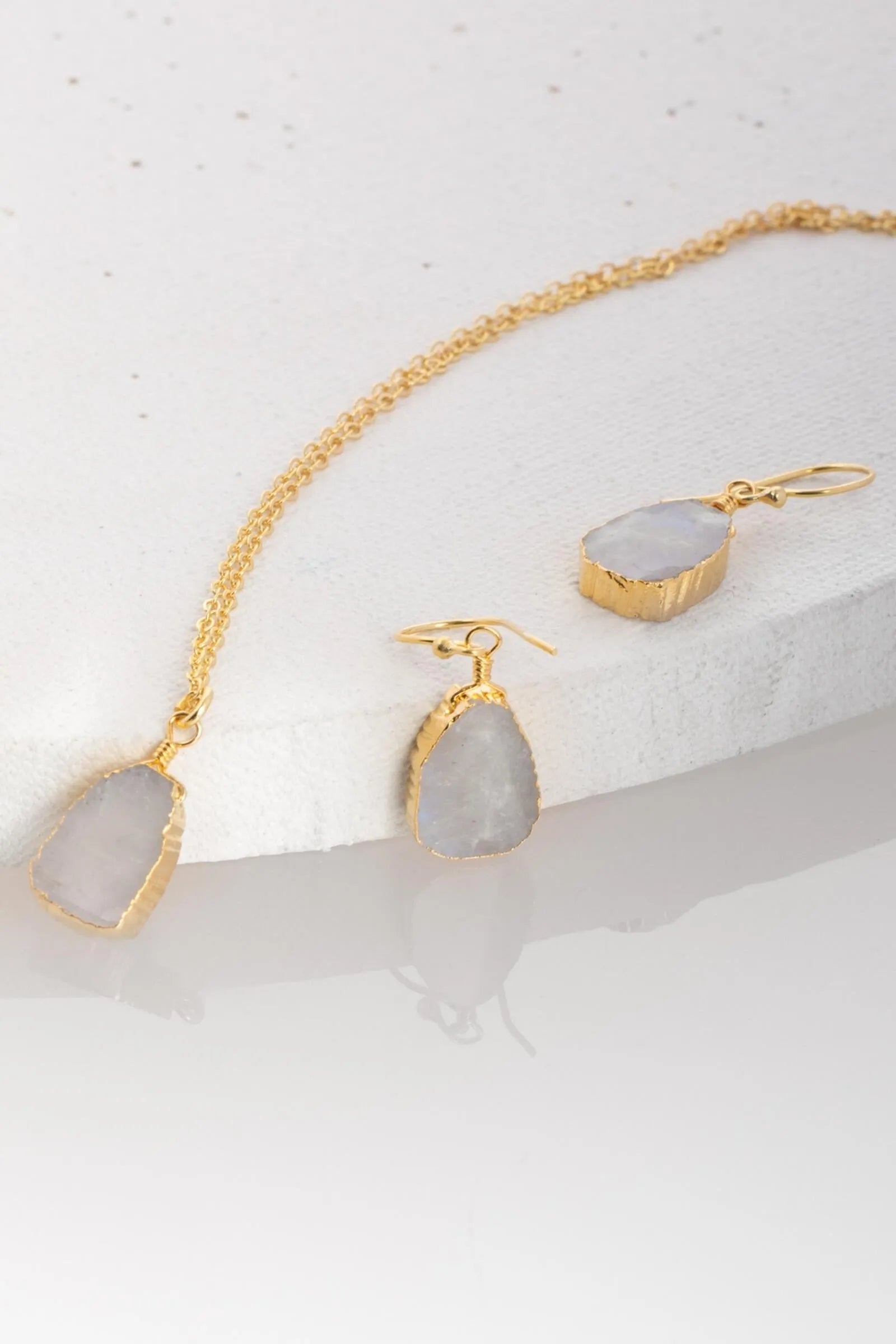 Gemstone Mini Earring and Necklace Set for Women - Elegant Jewelry Gift for Birthday, Anniversary & Valentine's Day - Perfect for Parties, Weddings & Everyday Wear