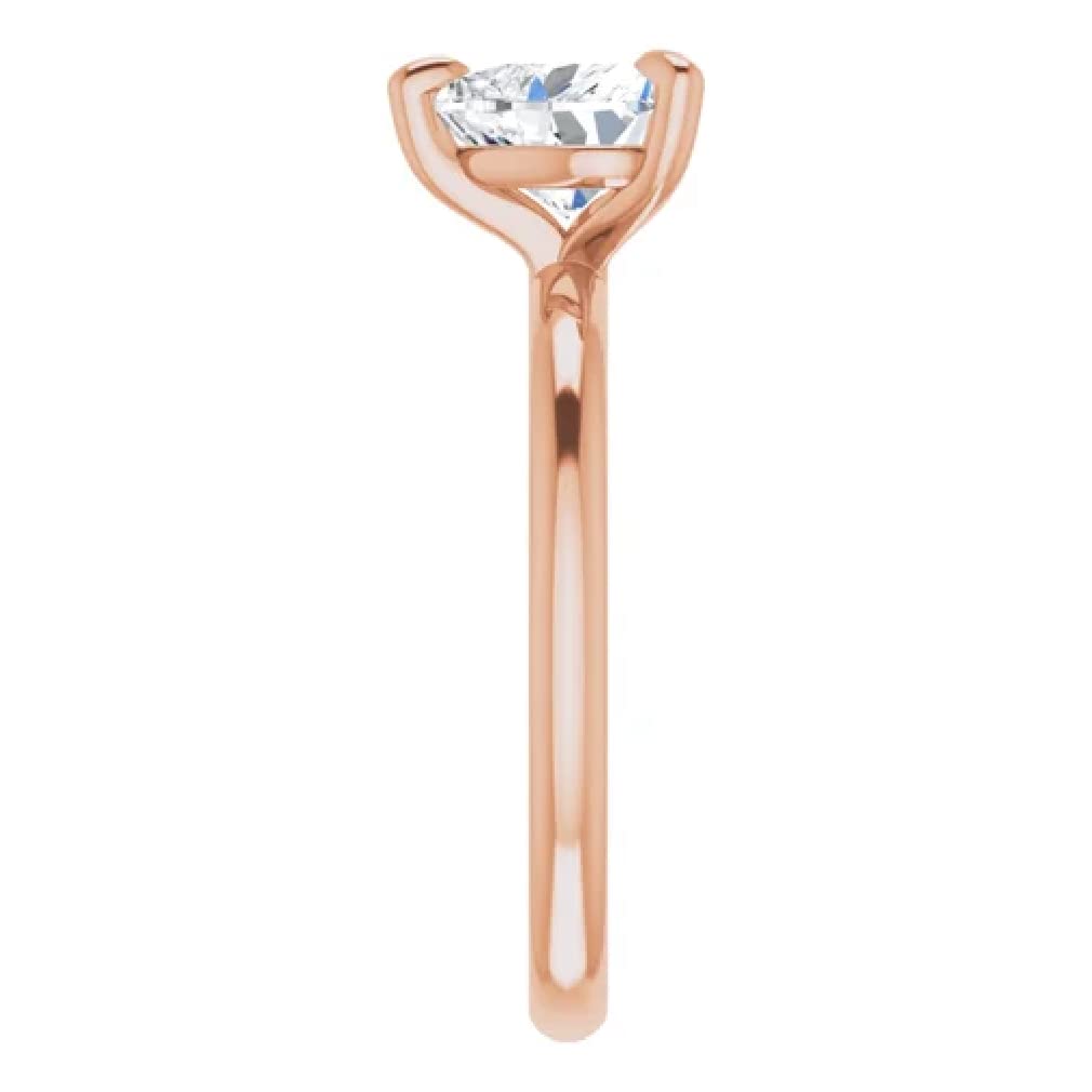 1 CT Heart Cut Moissanite Engagement Ring for Women & Men - Handmade Solitaire Wedding Band in 10K, 14K, or 18K Solid Rose Gold - Perfect Anniversary Gift & Bridal Jewelry Set for Proposals, Weddings, and Special Occasions