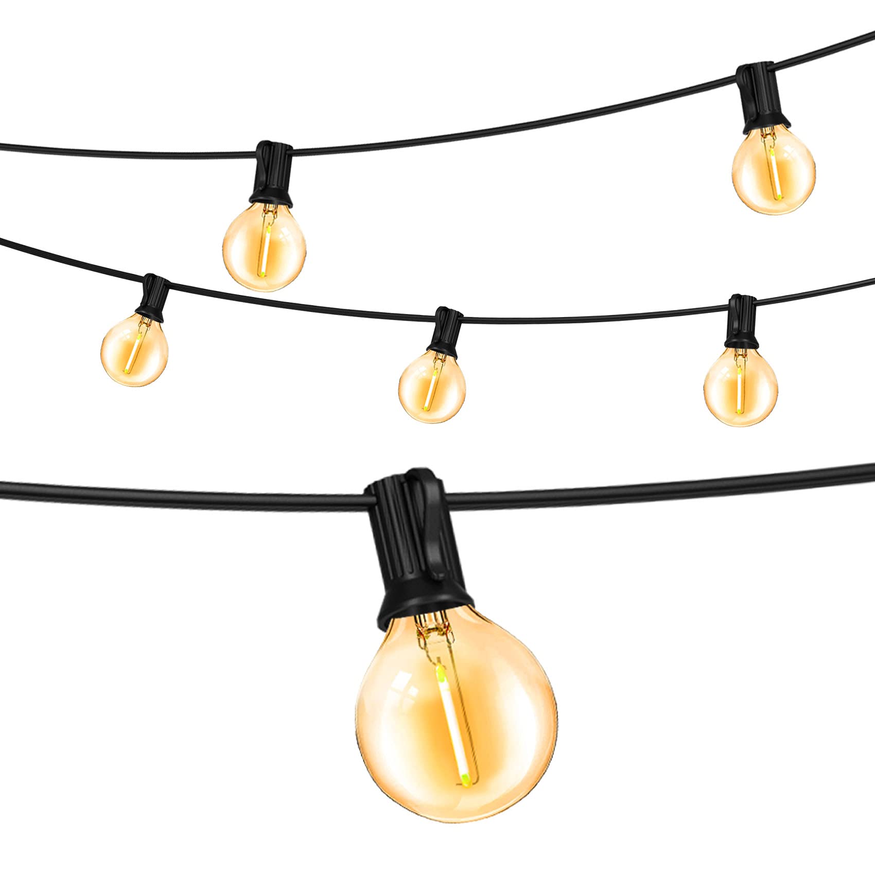 DAMAING 100FT Outdoor String Lights with 52 Dimmable G40 Shatterproof LED Bulbs - Waterproof Connectable Patio Lights for Backyard, Garden, Wedding & Party Decor - 2700K Warm White Glow