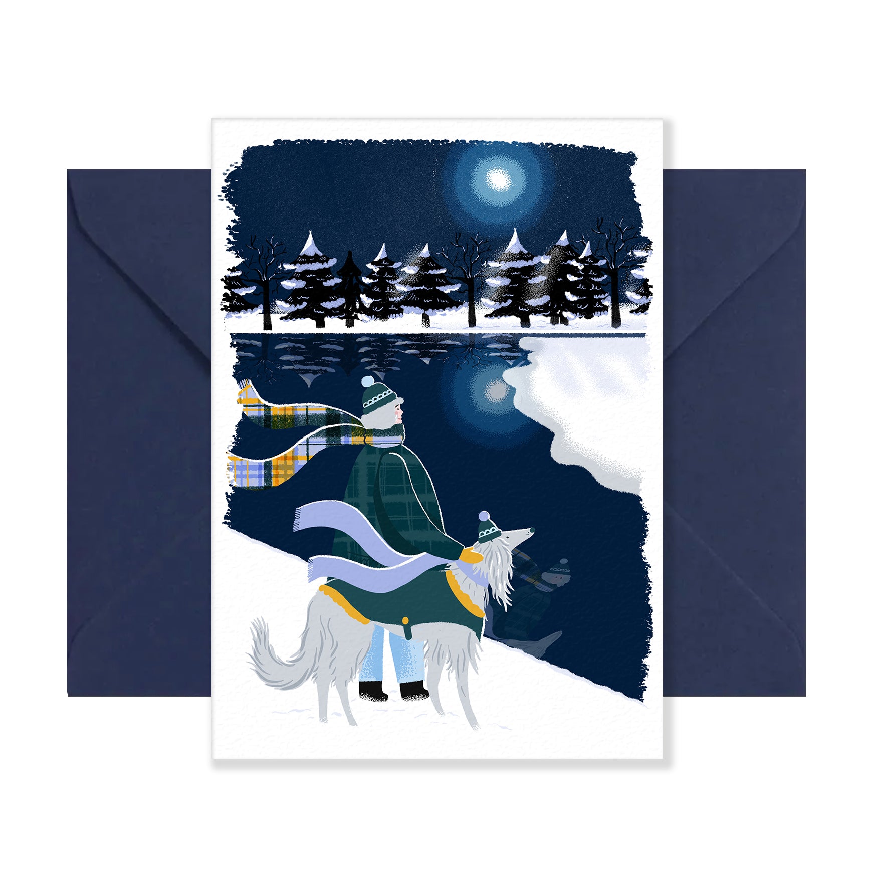 Bryony Moss Frozen Lake Greeting Card - Winter Holiday Christmas Note Card with Envelope - Perfect for Seasonal Greetings, Thank You Notes & Special Occasions