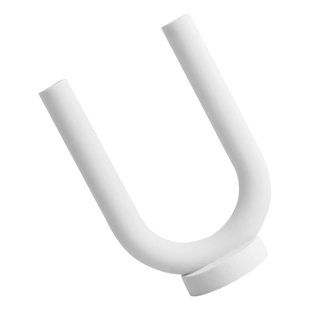 Ceramic Flower Vase Candle Holder - Modern U-Shape Candlestick Stand for Table Decor, Nordic Scandinavian Style Home Accessories - Perfect for Dining Table Centerpiece, Wedding Decor, and Living Room Ambiance