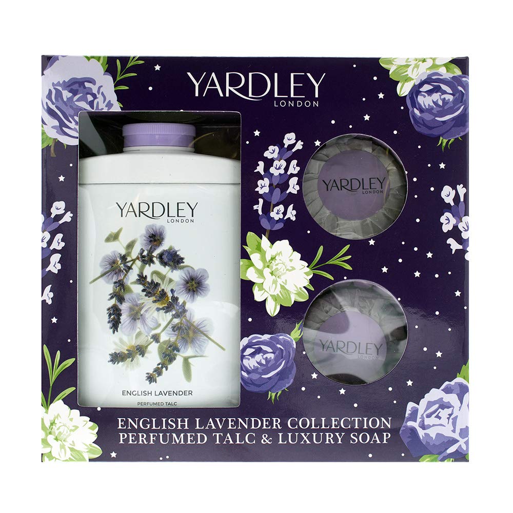 Yardley of London Talc & Soap Gift Set 2019 | Luxury Bath & Body Collection for Women | Perfect for Spa Day, Gifts & Self-Care