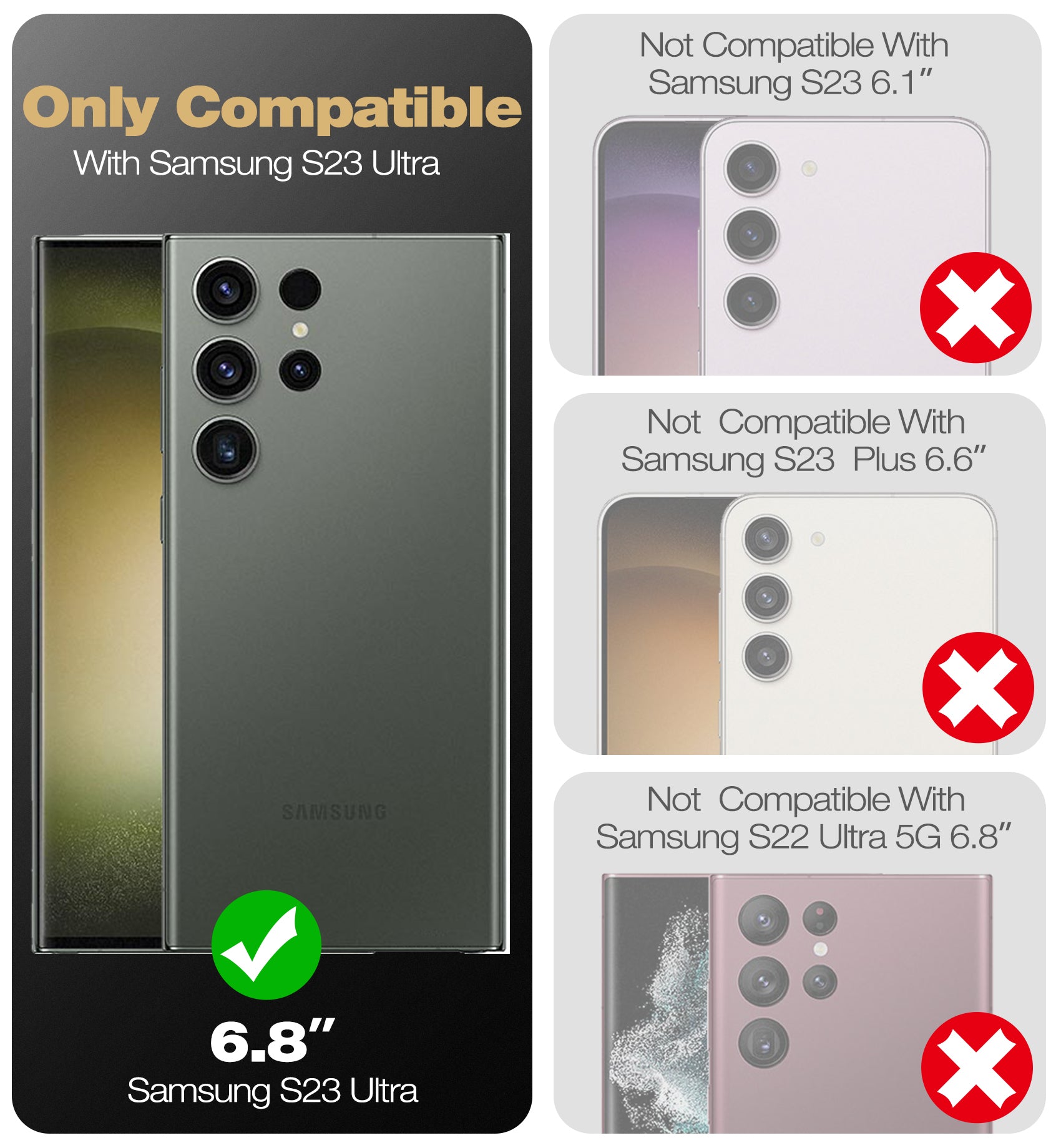 Dexnor Heavy Duty Shockproof Case for Samsung Galaxy S23 Ultra with Built-in Screen Protector, Full Body Bumper & Kickstand - Perfect for Outdoor Activities, Work, and Travel Protection