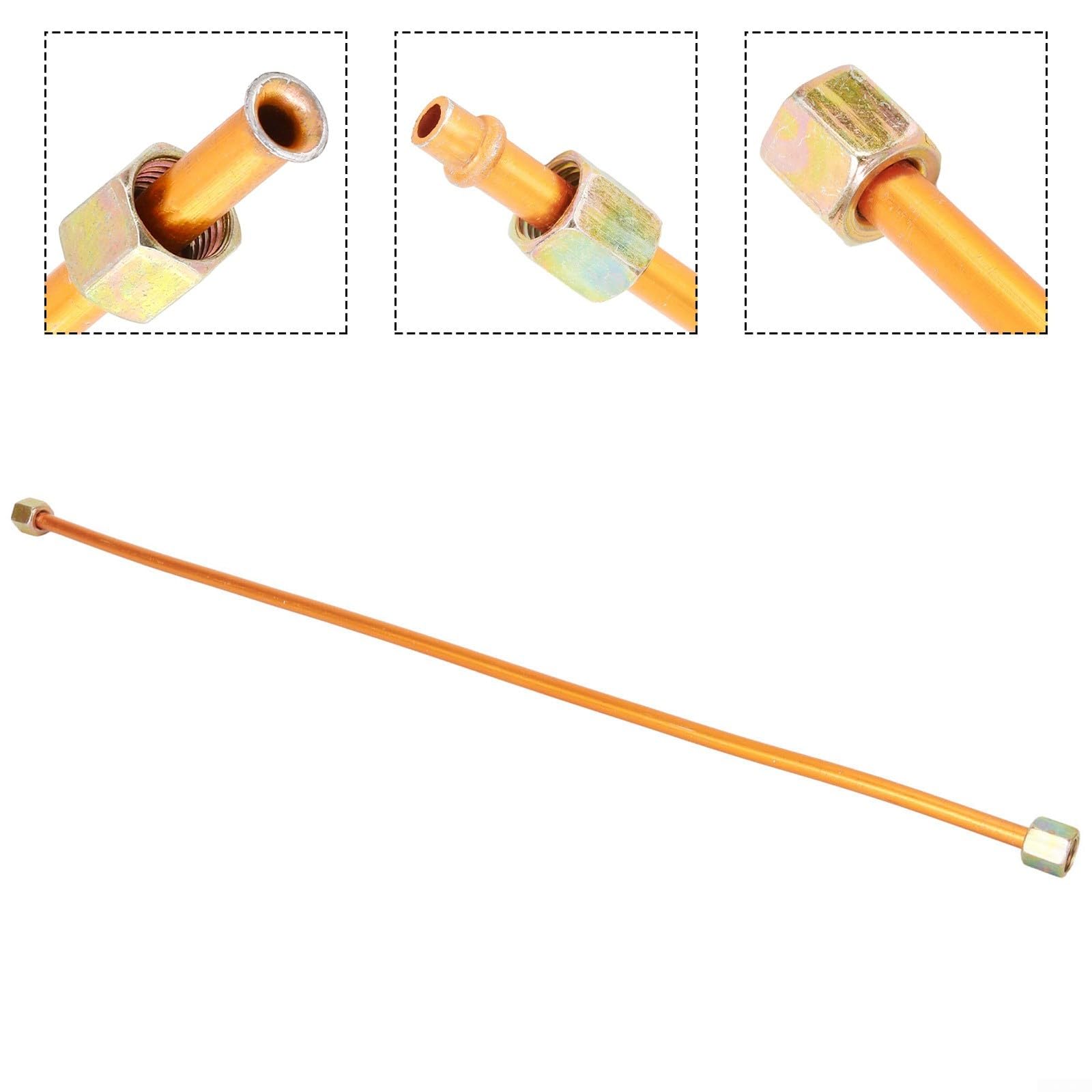 400mm Copper Plated Aluminum Air Compressor Exhaust Tube - Durable Copper Tone Replacement for HVAC Systems - Aluminum & Copper Construction - Easy Installation for Industrial & Automotive Use