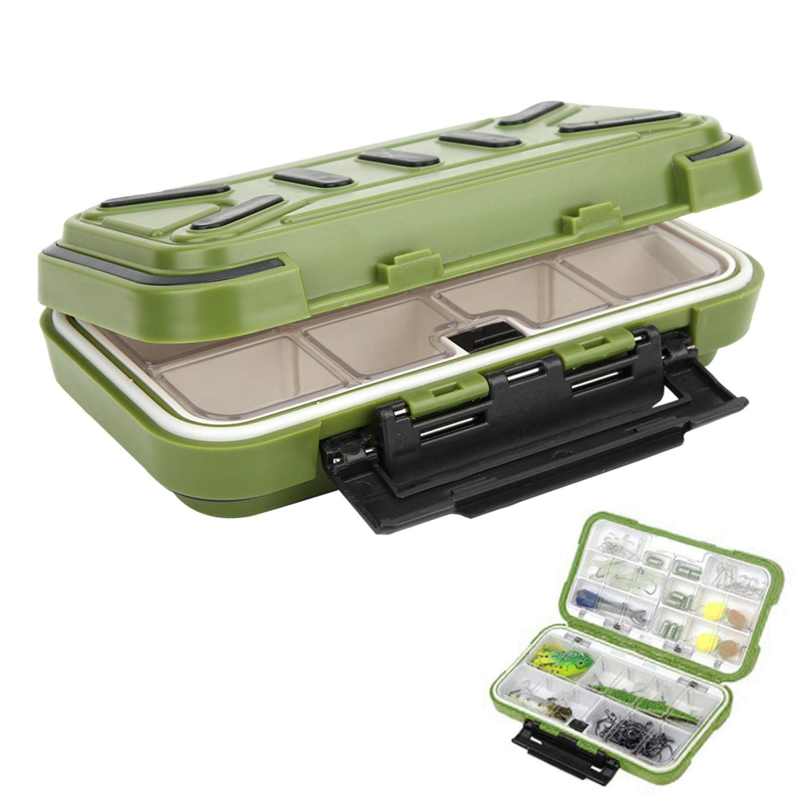 EVTSCAN Waterproof ABS Fishing Tackle Box - Portable Bait & Lure Storage Organizer with Hooks Compartment | Perfect for Freshwater & Saltwater Fishing Trips, Boat & Shore Angling Accessories