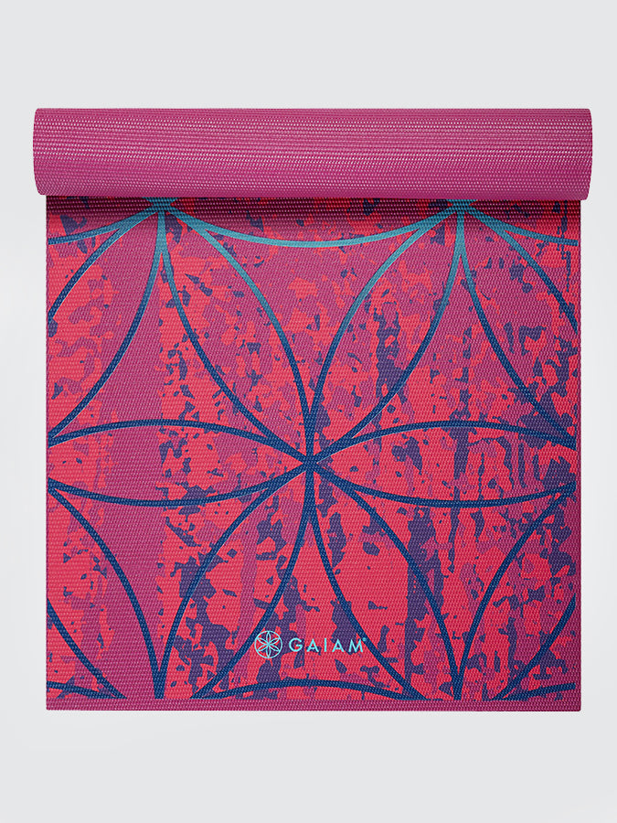 Gaiam Premium Radiance Yoga Mat 6mm - Non-Slip Exercise Mat for Yoga, Pilates & Home Workouts - Extra Thick Cushioning for Comfort & Support