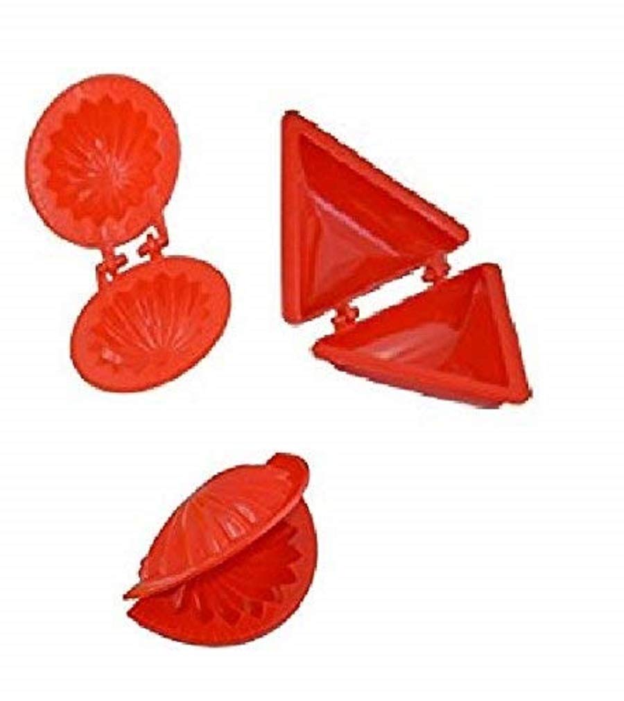 Dough Press Dumpling Samosa Modak Gujiya Pie Mould Maker Set of 3 - Perfect for Homemade Pastries, Asian Snacks & Festive Cooking